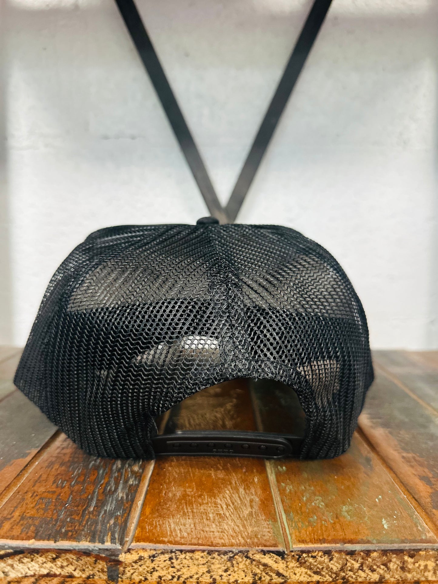 Black Feather + Turquoise Stone Trucker Hat