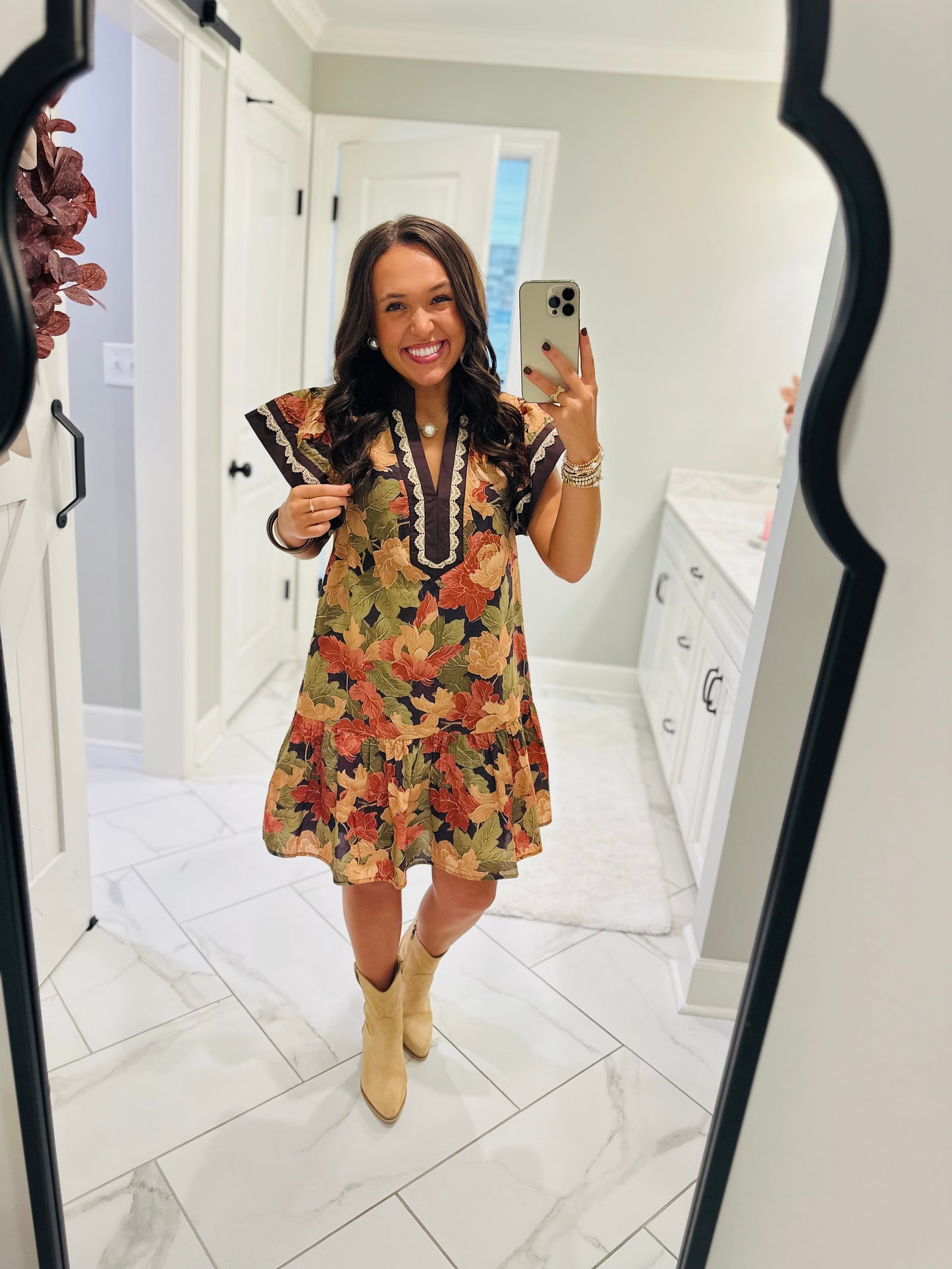 The Sutton Brown Floral Dress