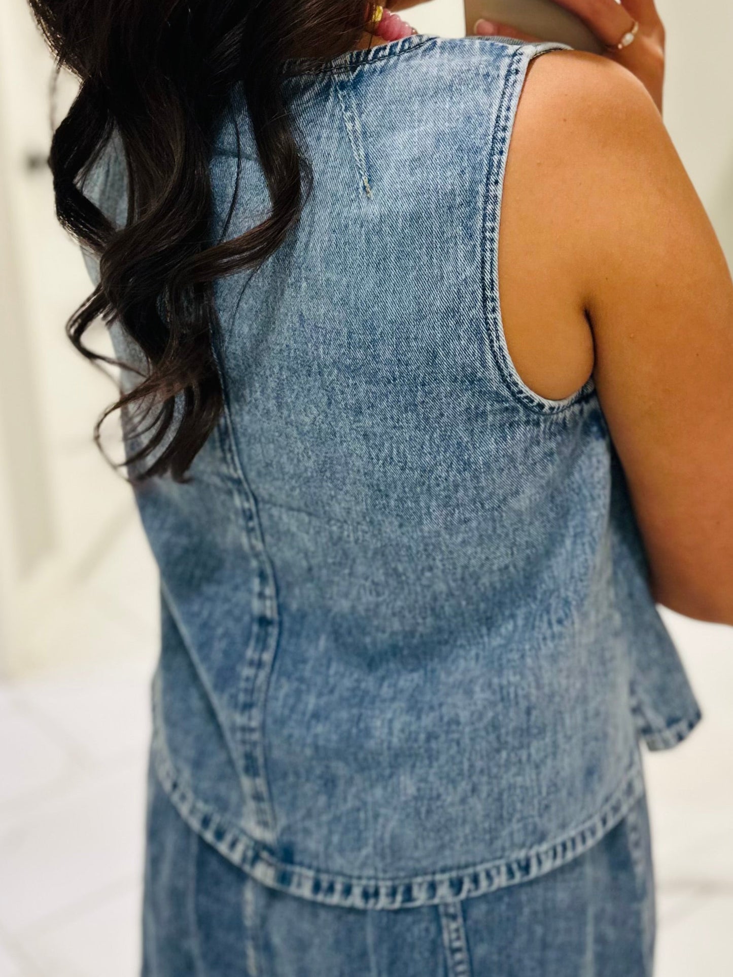 The Sadie Rae Denim Top + Skirt Set