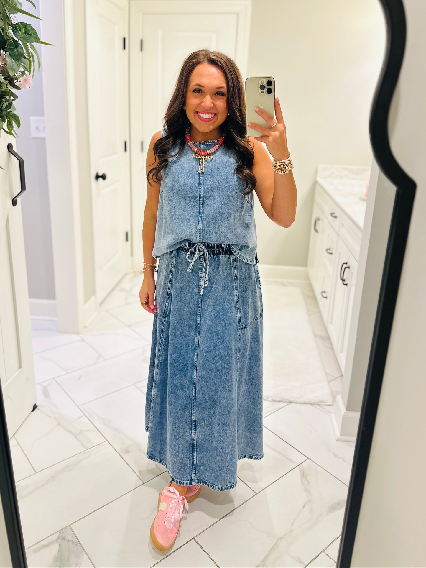 The Sadie Rae Denim Top + Skirt Set