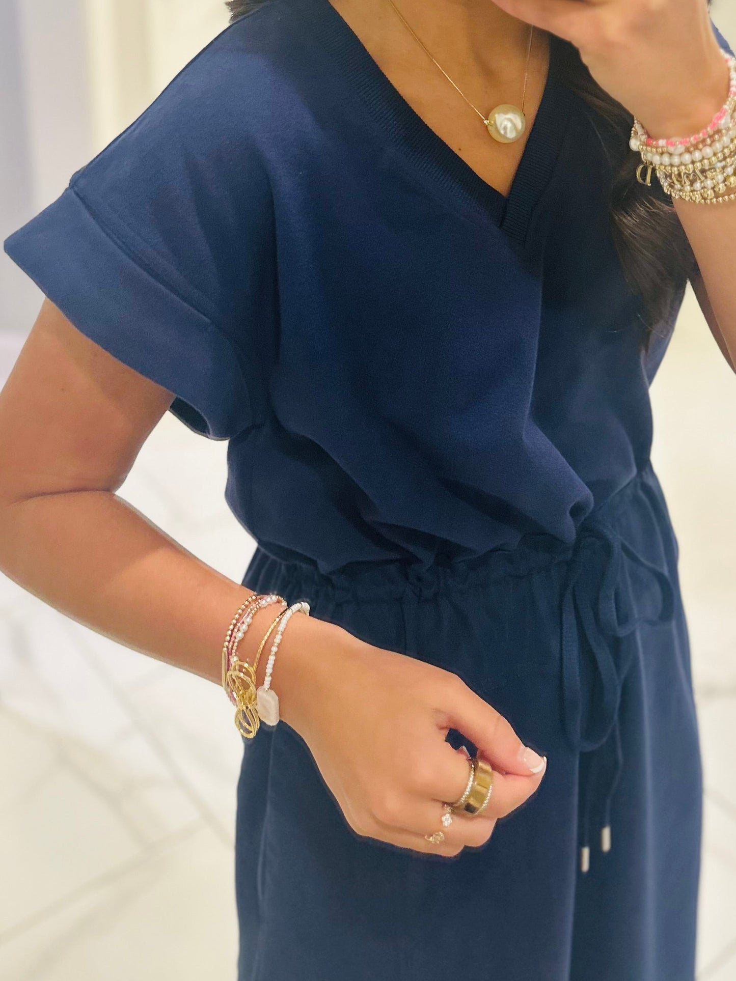 The Norah Navy Midi Dress