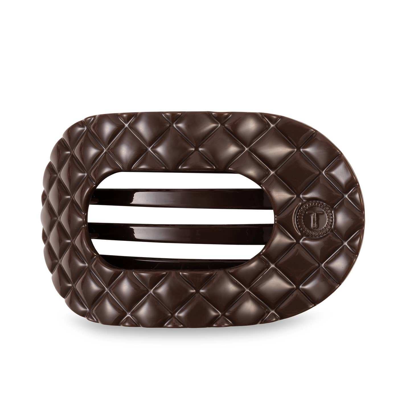Truly Taupe Quilted Round Flat Hair Clip