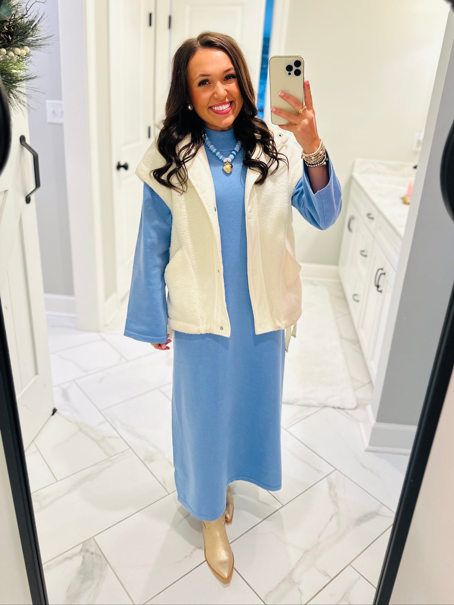 The Blue Sweater Midi Dress