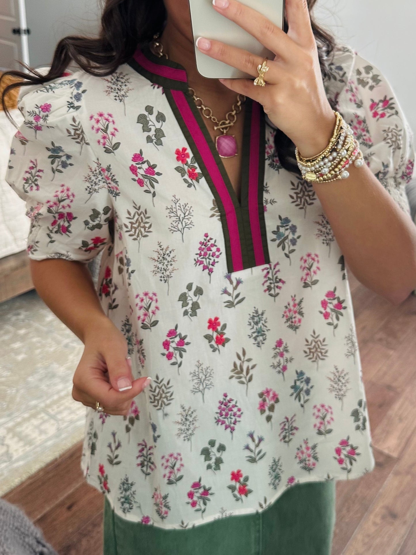 The Bree Floral Puff Sleeve Top