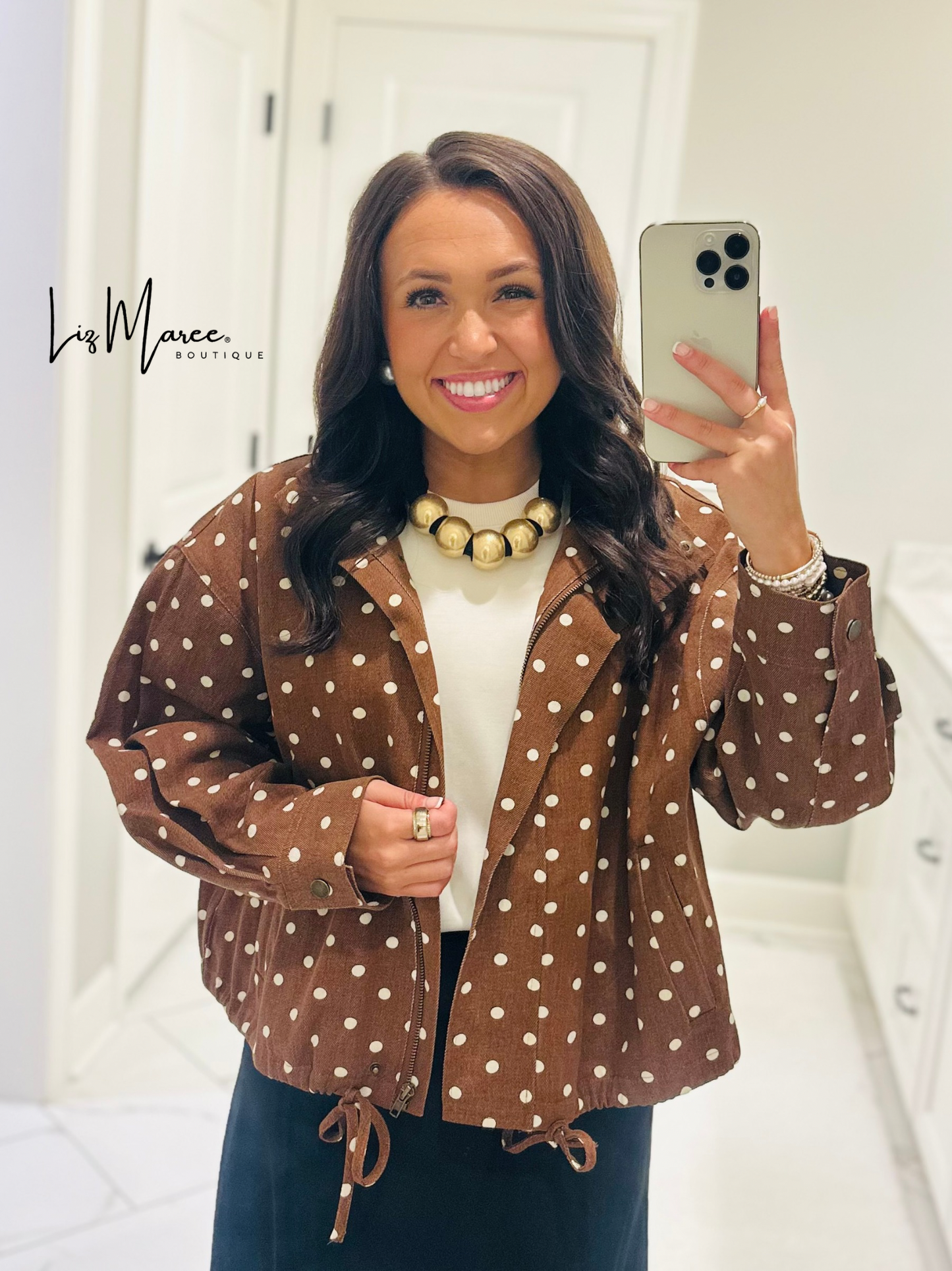 The Reese Brown Polka Dot Jacket