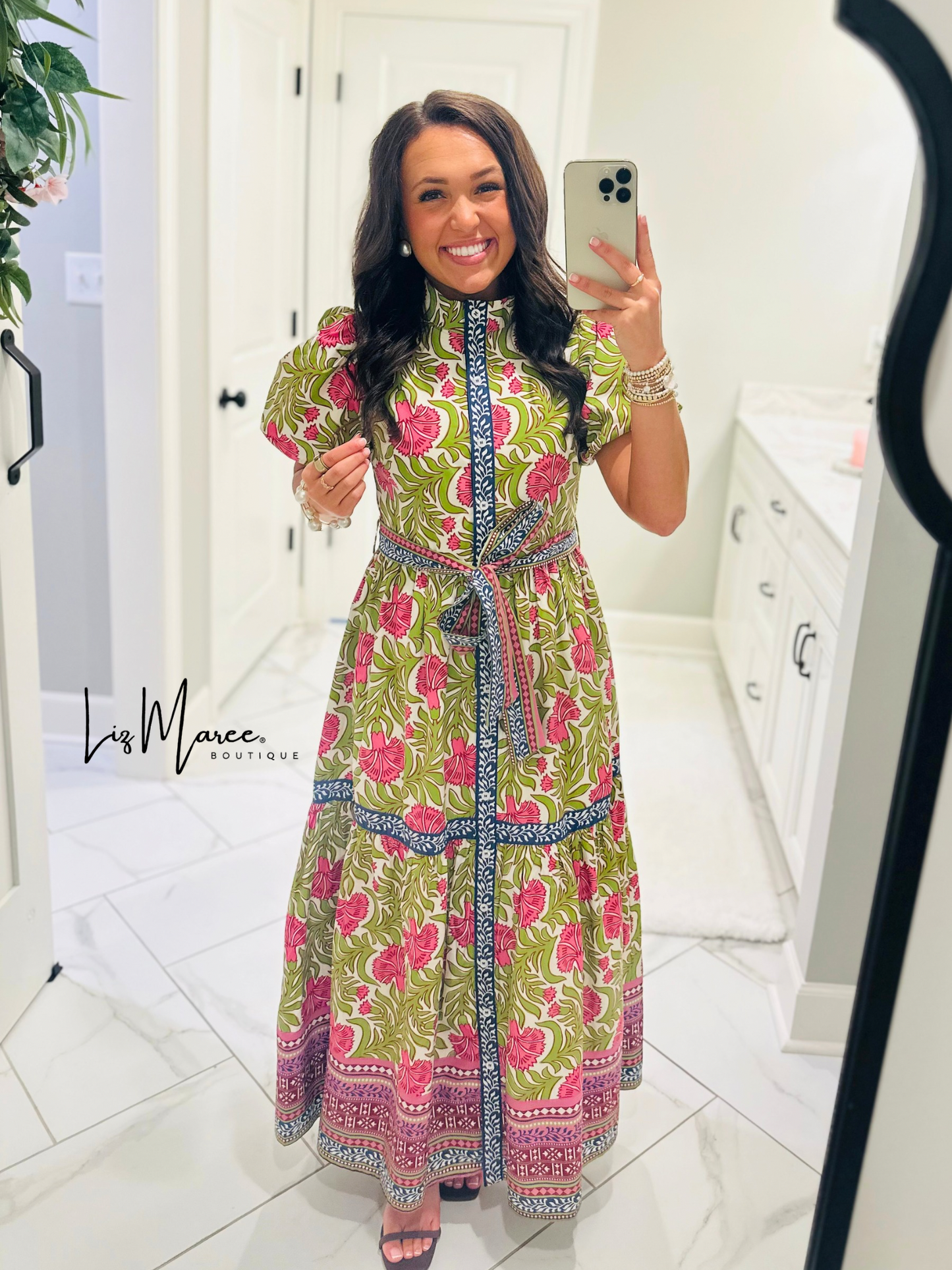 The Kennedy Green Floral Maxi Dress