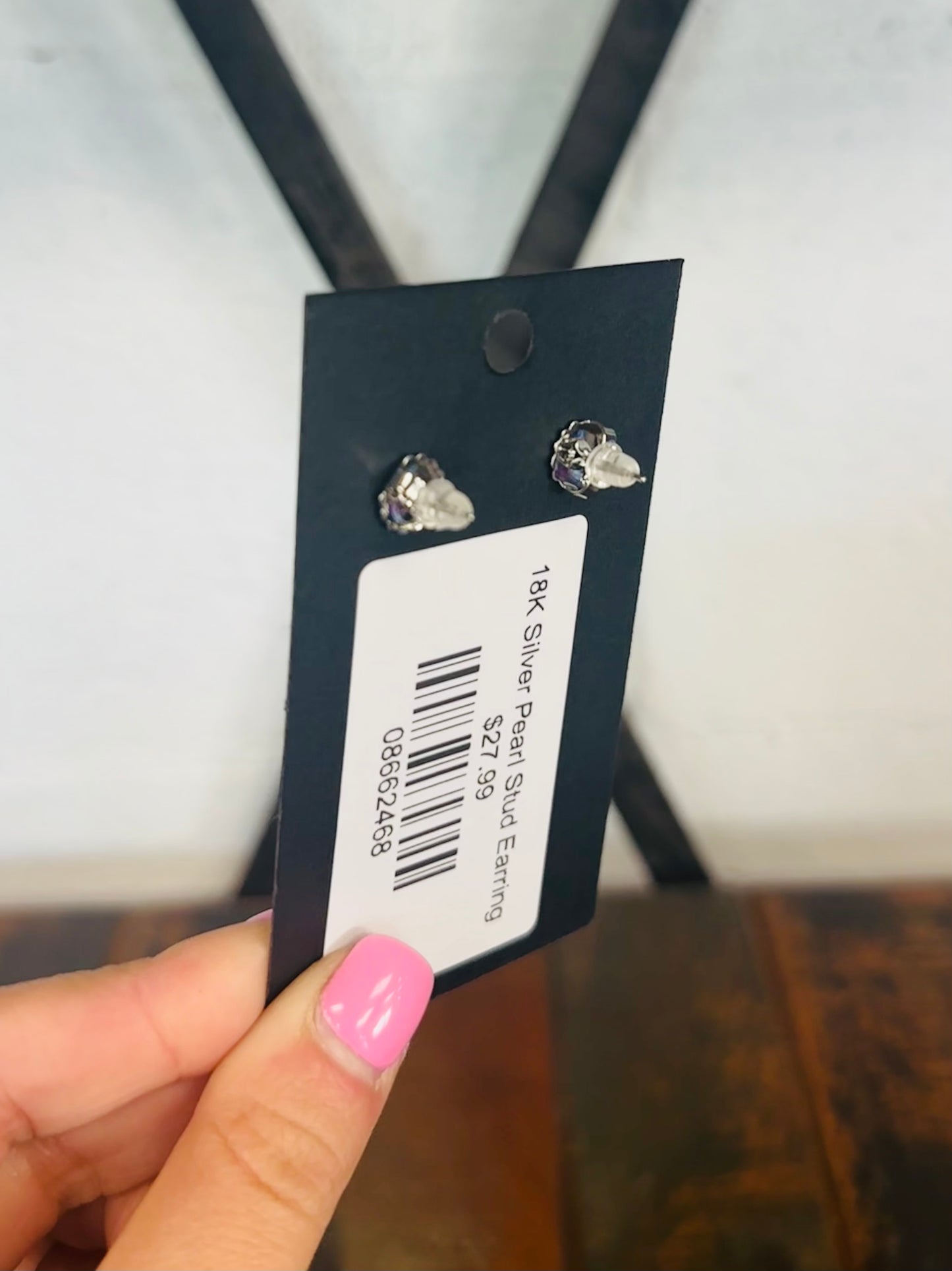 18K Silver Pearl Stud Earring