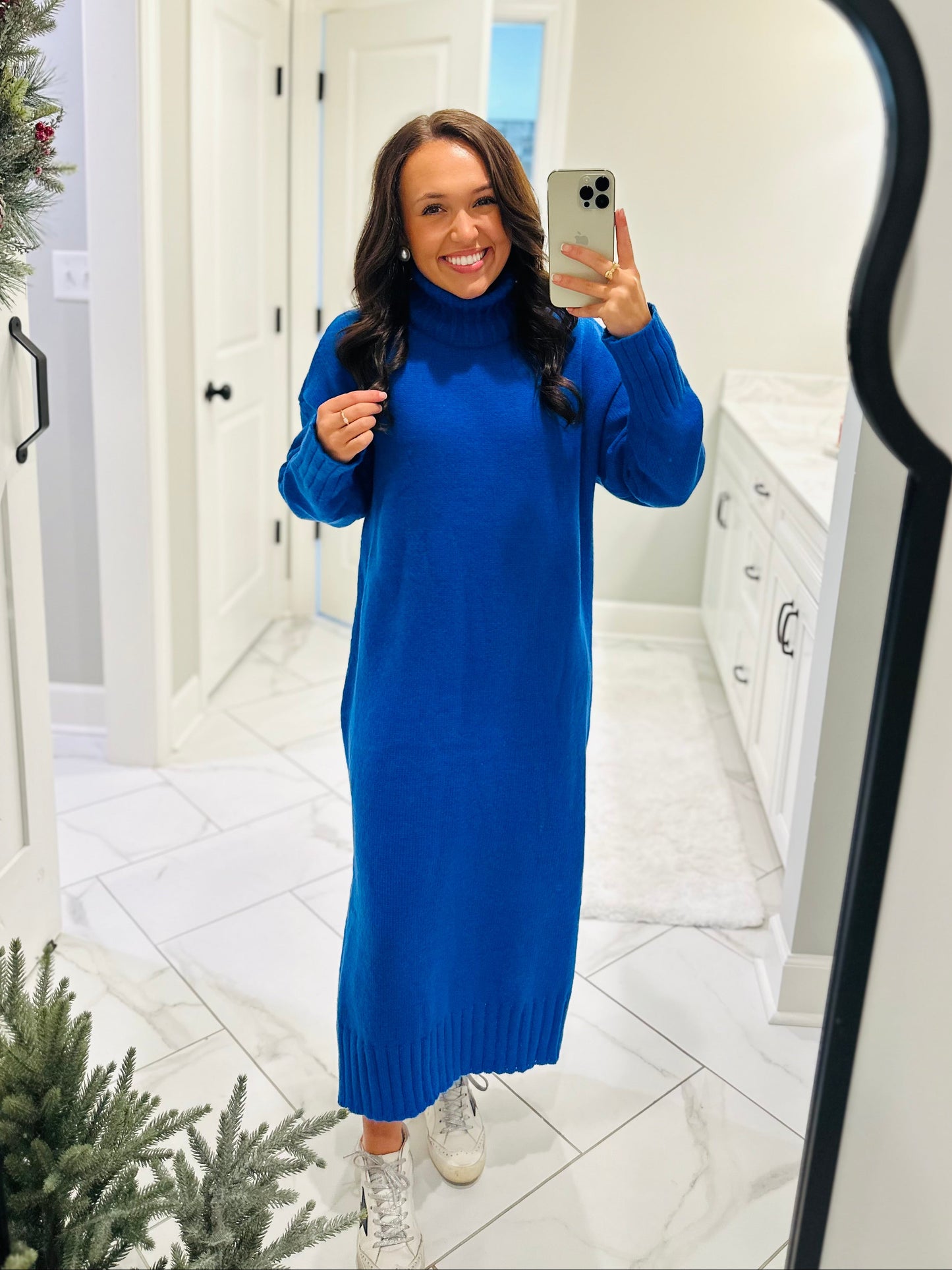 The Wrenlee Turtleneck Sweater Midi Dress