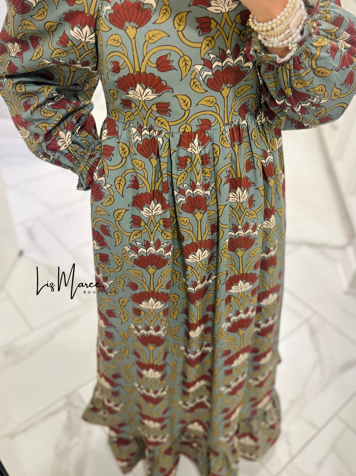 The Bryley Burgundy Floral Maxi Dress