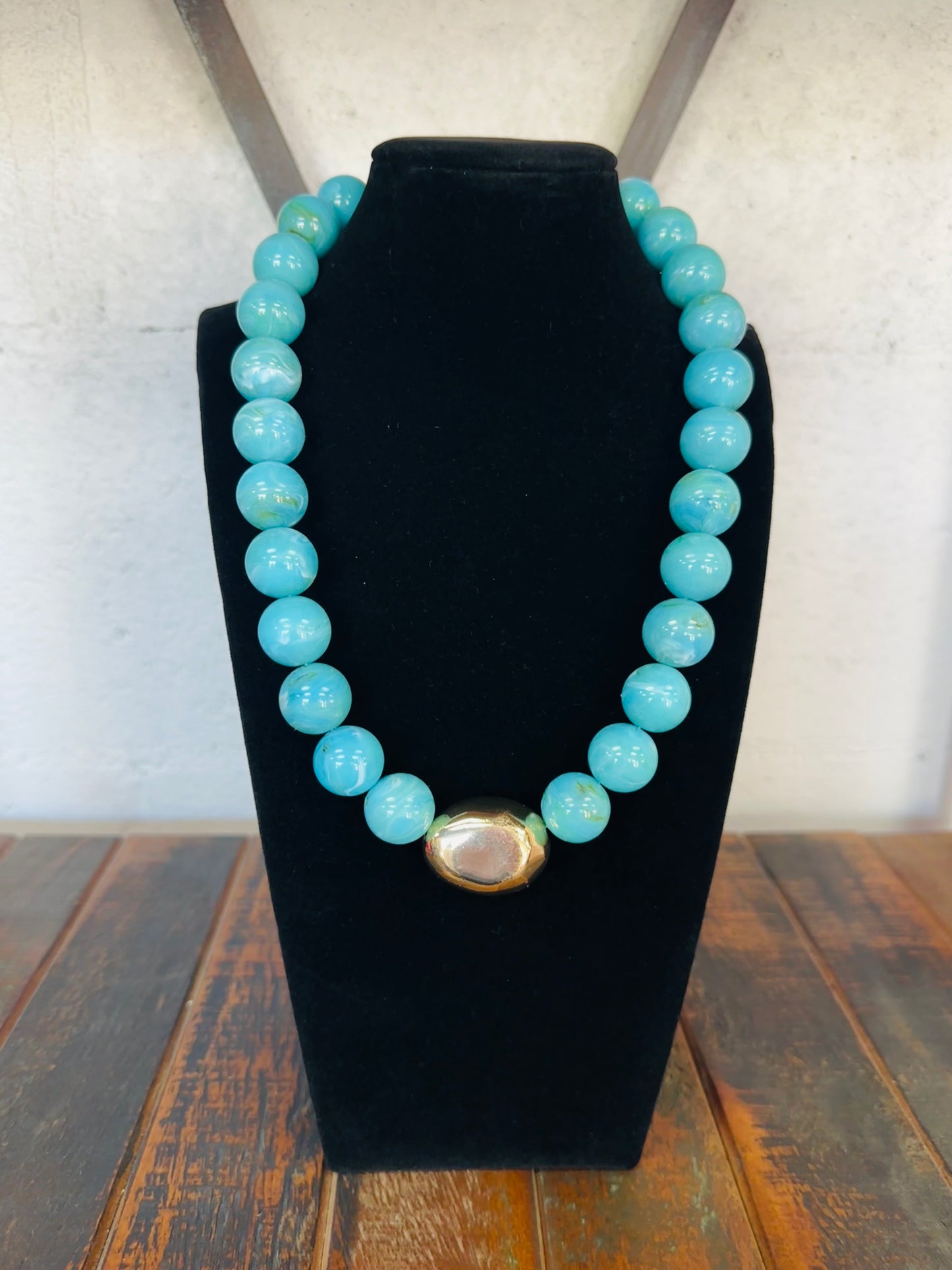 Turquoise Marble Beaded Necklace