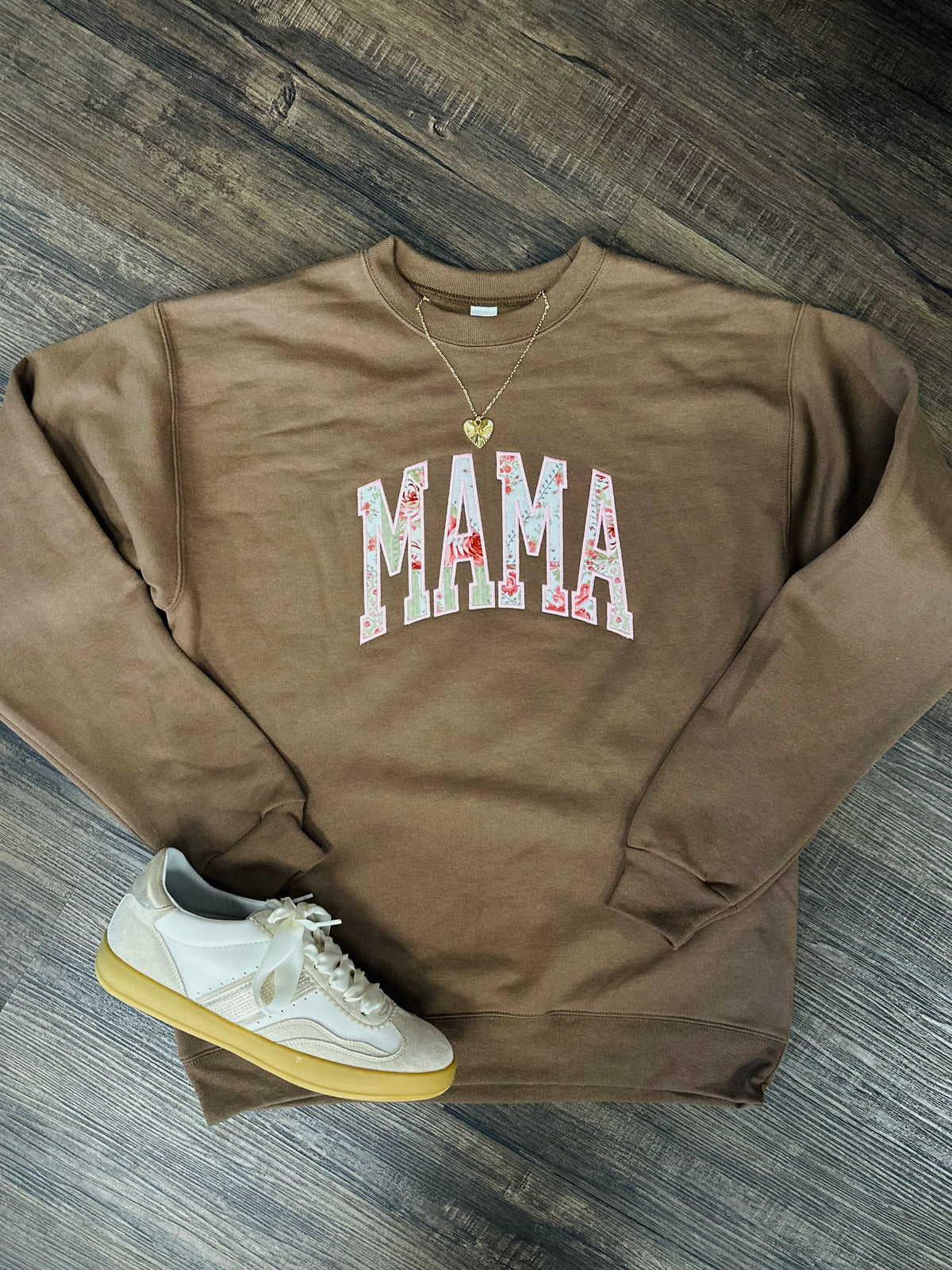The Brown Mama Floral Patchwork Embroidered Sweatshirt