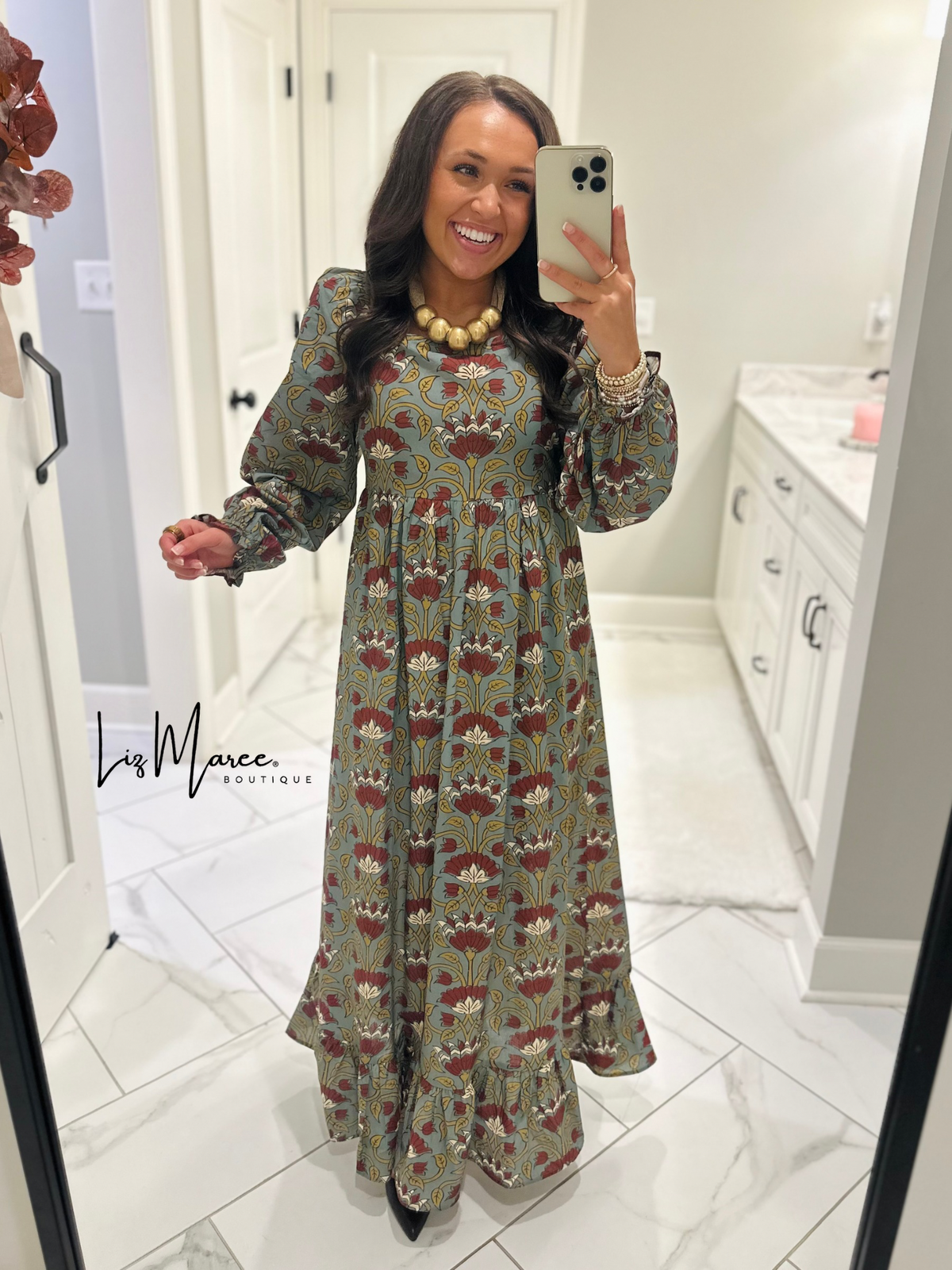 The Bryley Burgundy Floral Maxi Dress