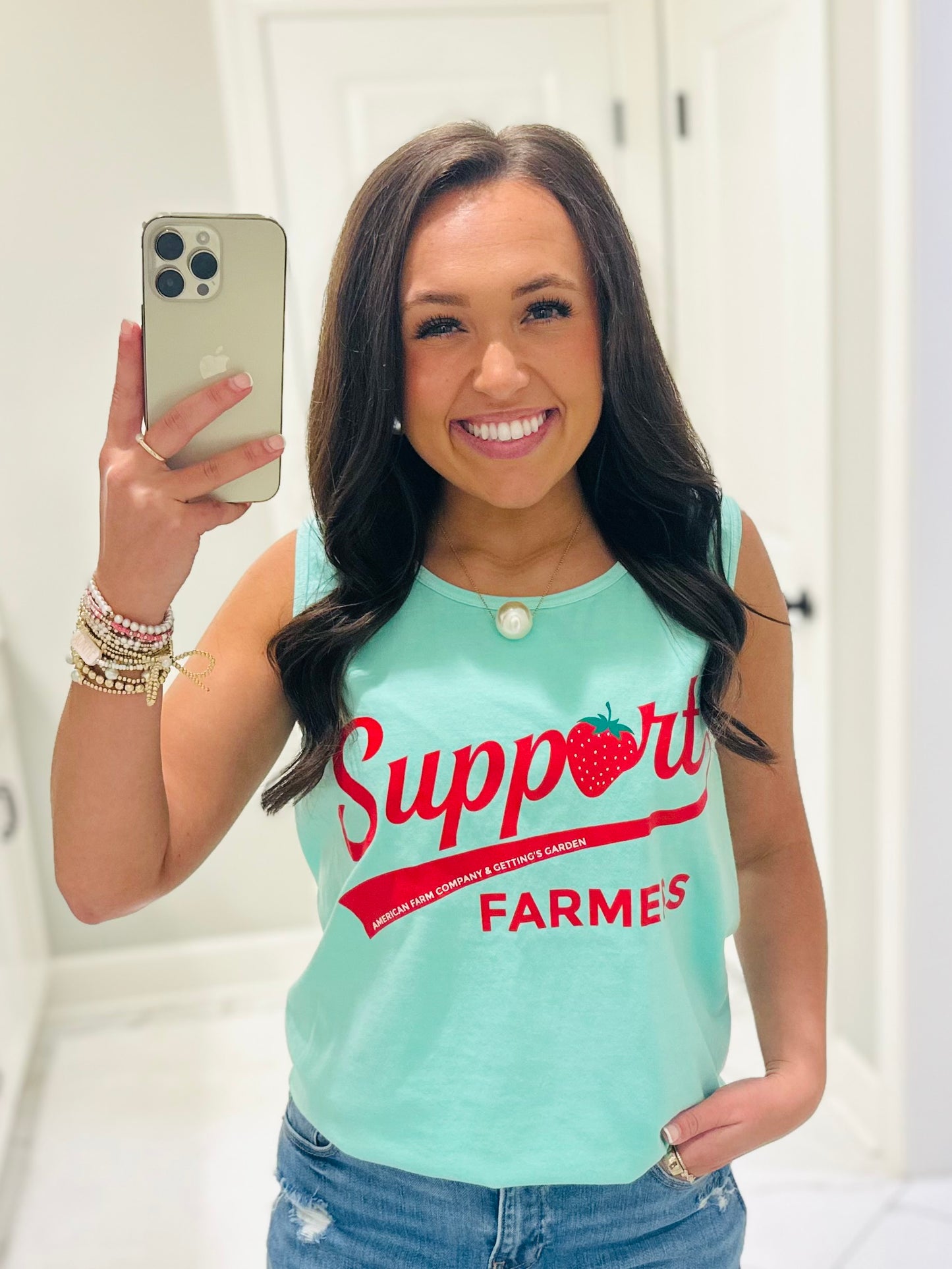 The 'Support Farmers' Strawberry Tank Top
