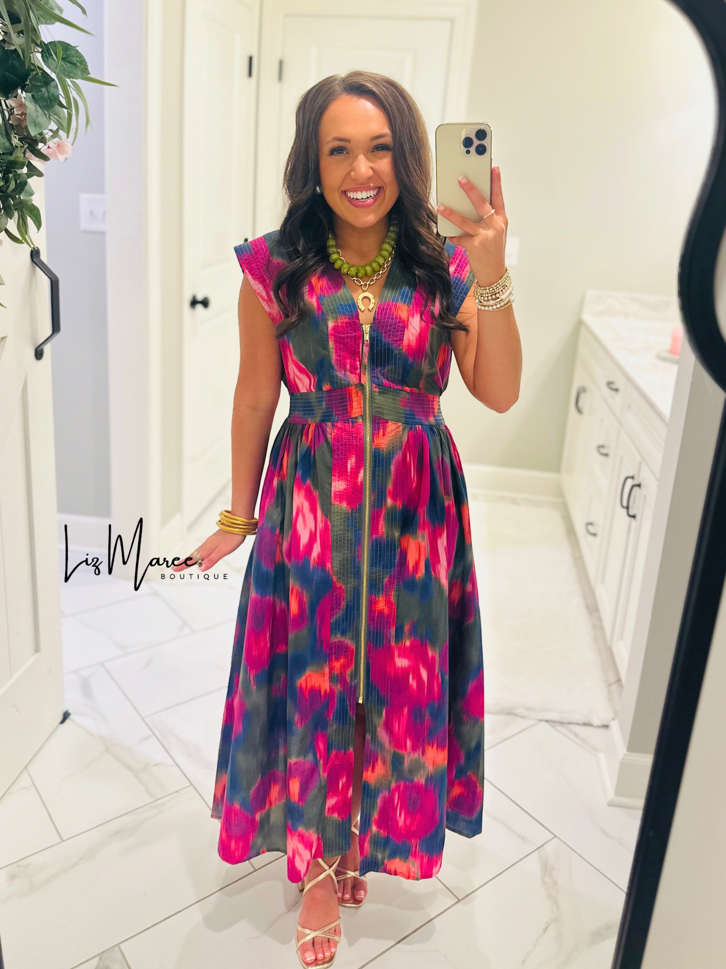 The Libby Magenta Midi Dress