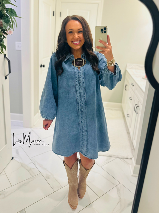 The Drew Button Down Denim Dress