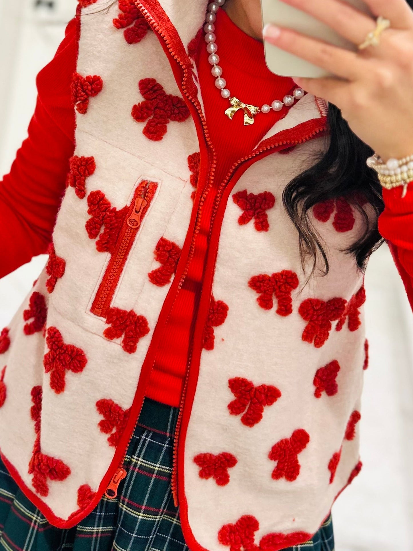 The Red Bow Fleece Vest