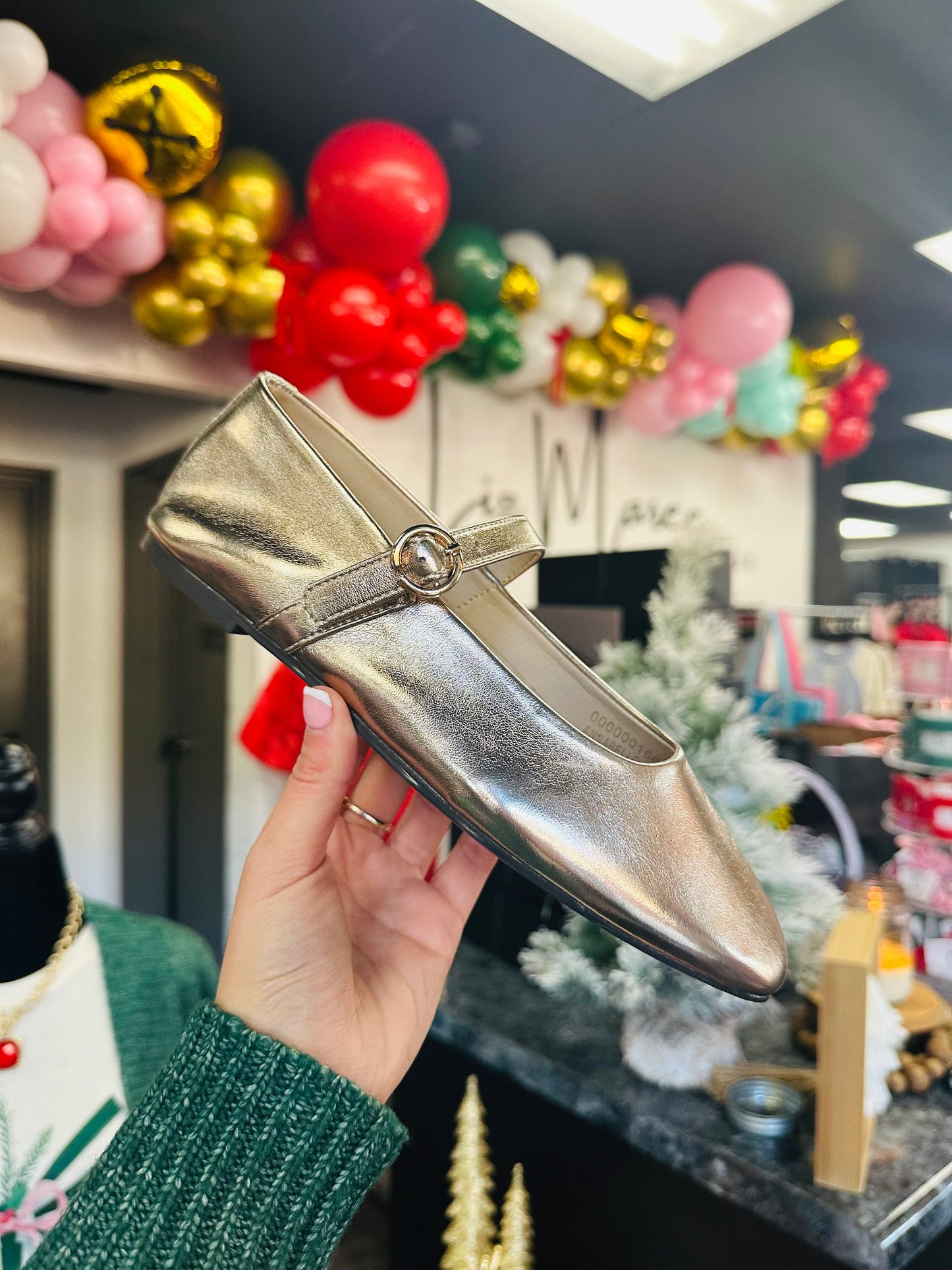 The Annabelle Gold Mary Jane Flat