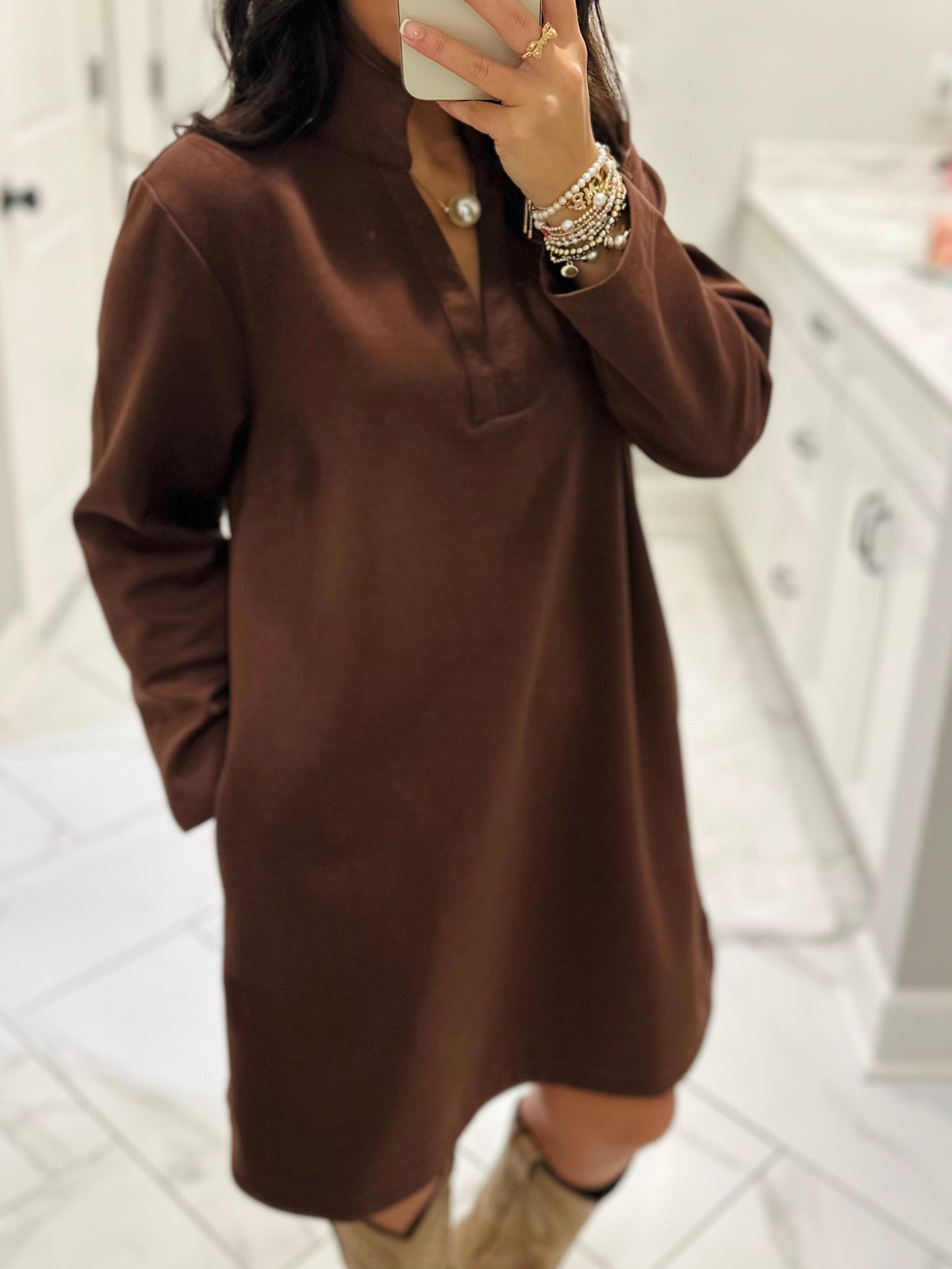 The Nicole Brown Long Sleeve Dress
