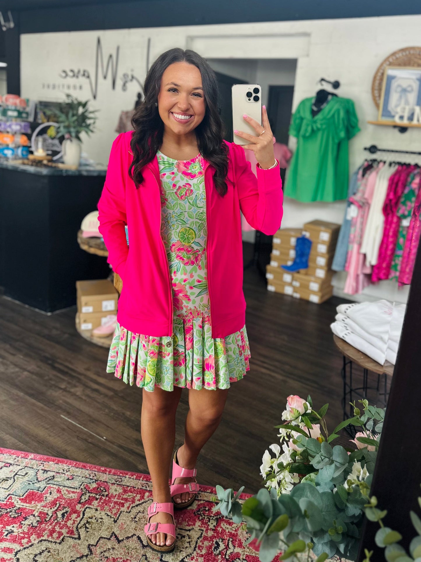 The Alena Hot Pink Full Zip Jacket