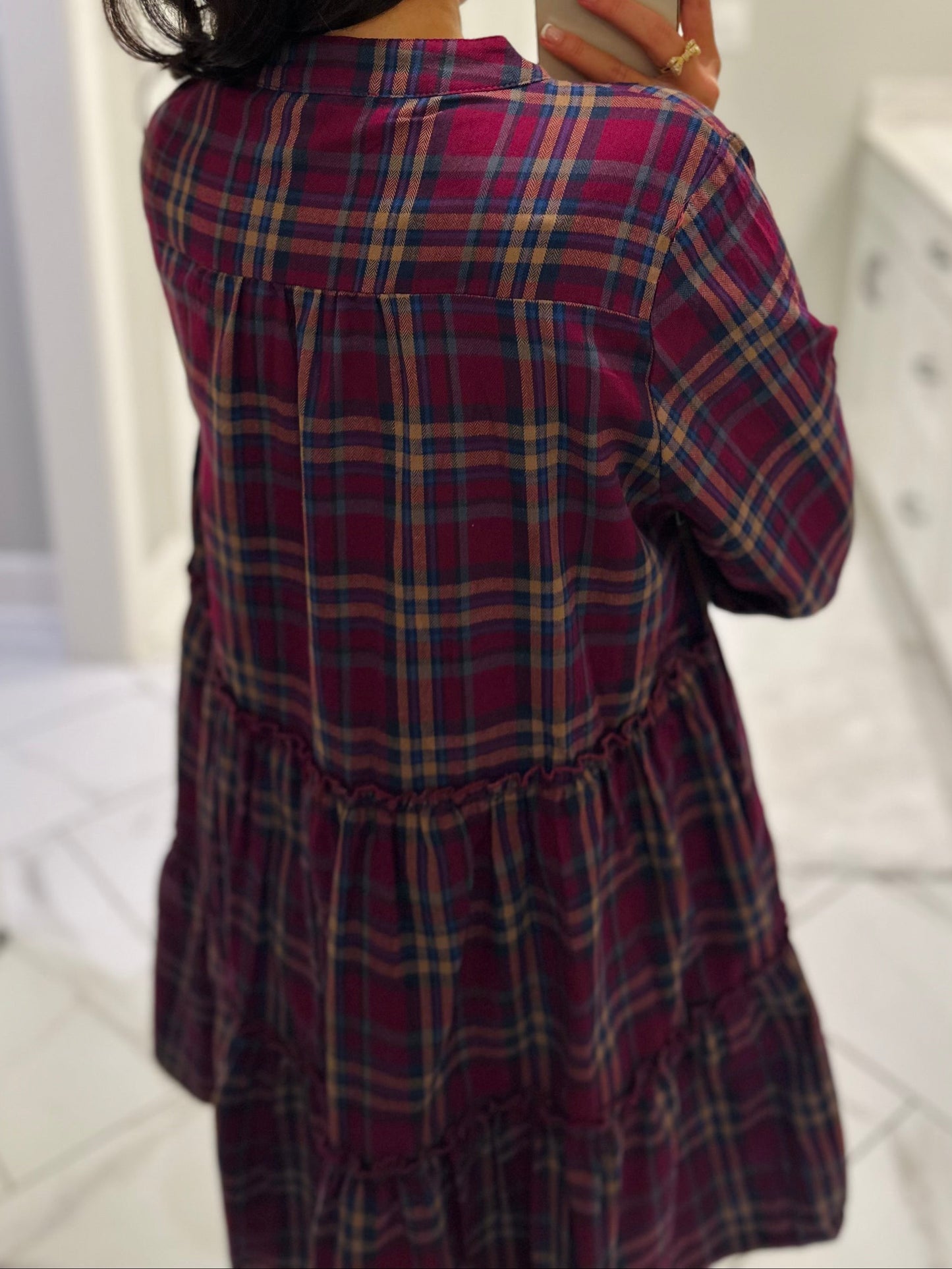 The Eden Plum Purple Plaid Dress