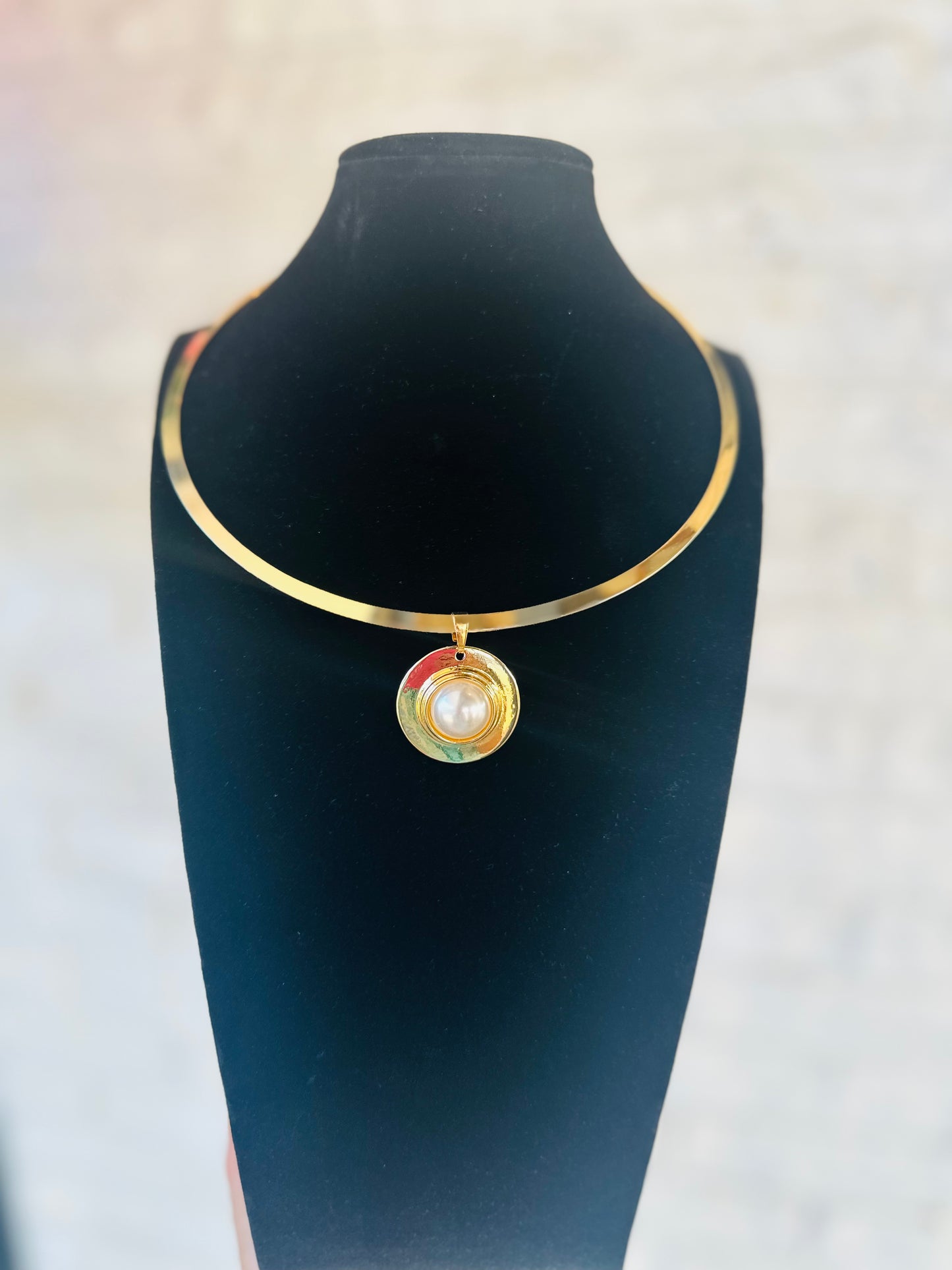 Pearl Stone Pendant Wrap Necklace