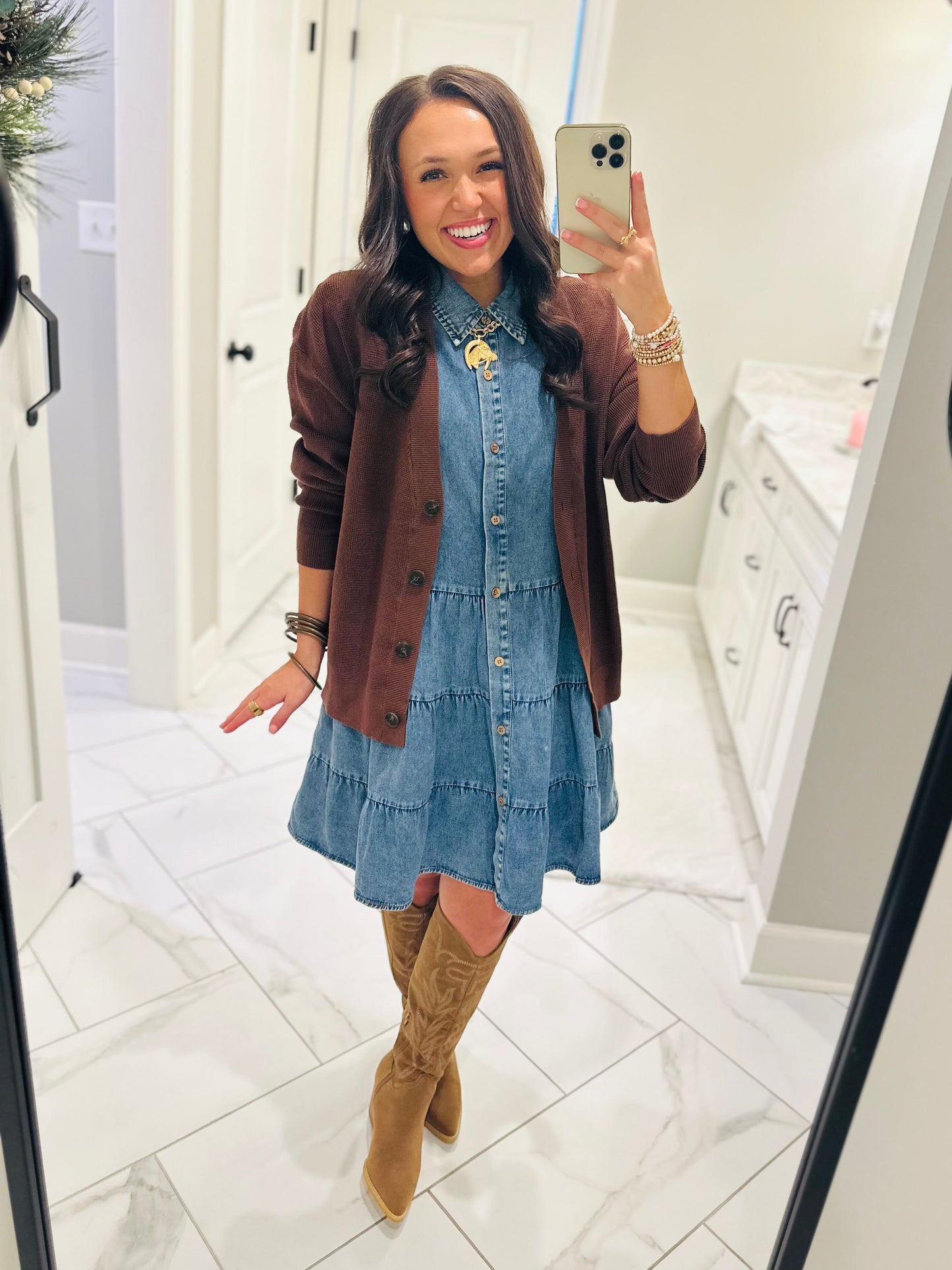 The Payton Denim Tiered Dress