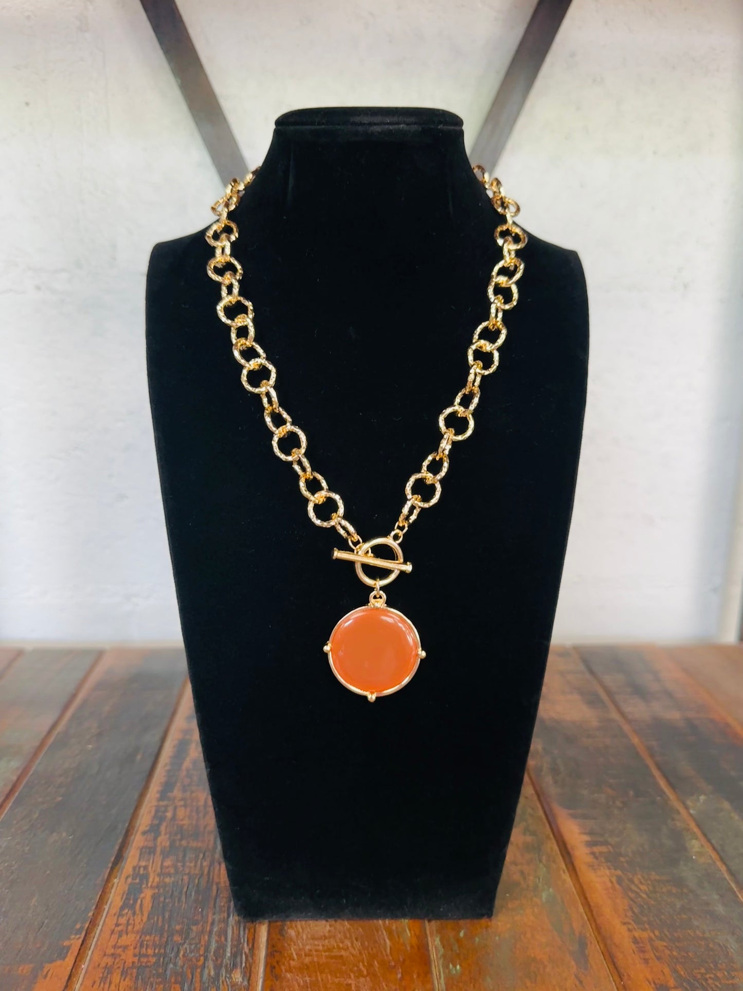 Brown Round Stone Necklace