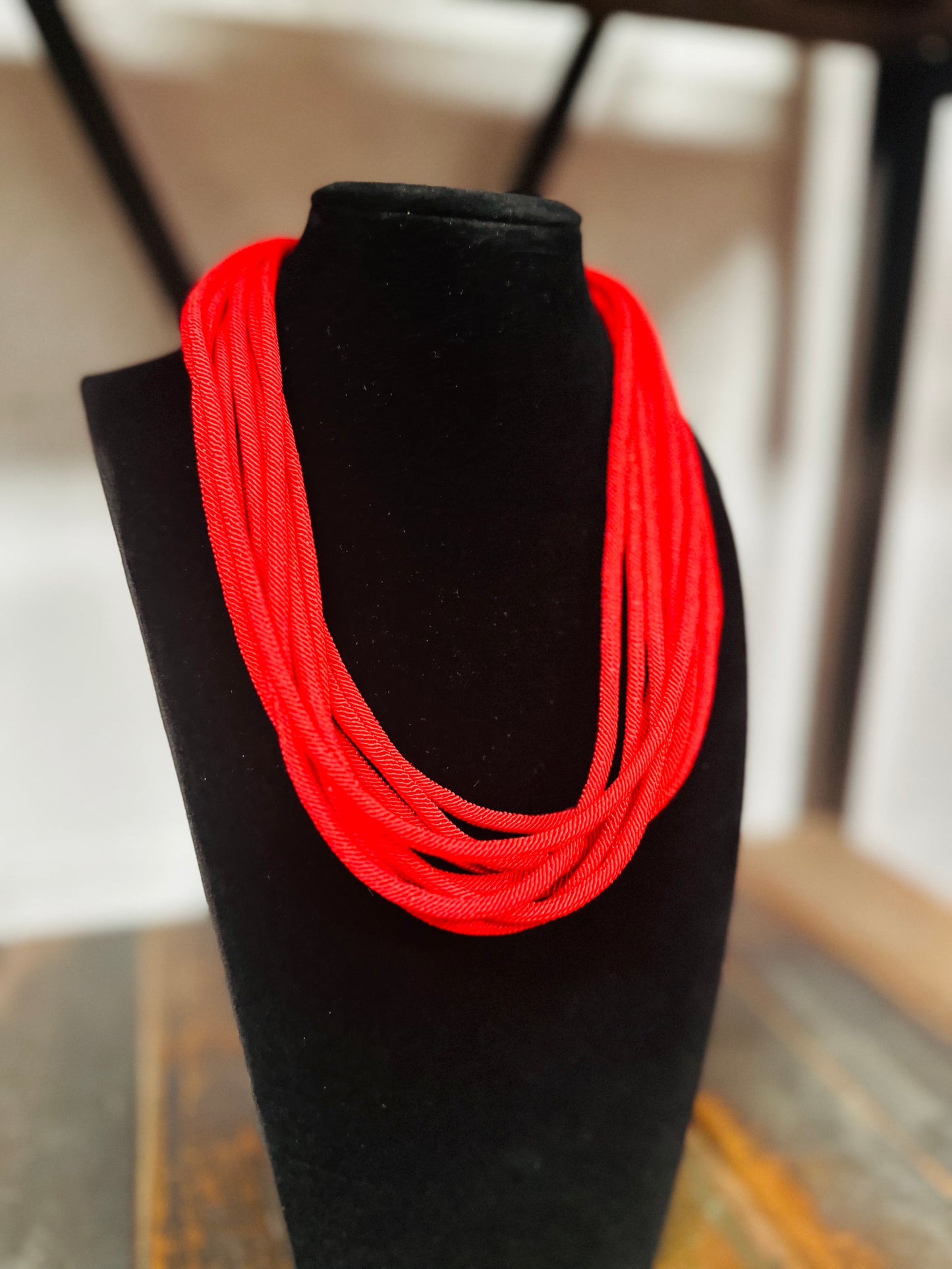 8 Strand Necklace - Red