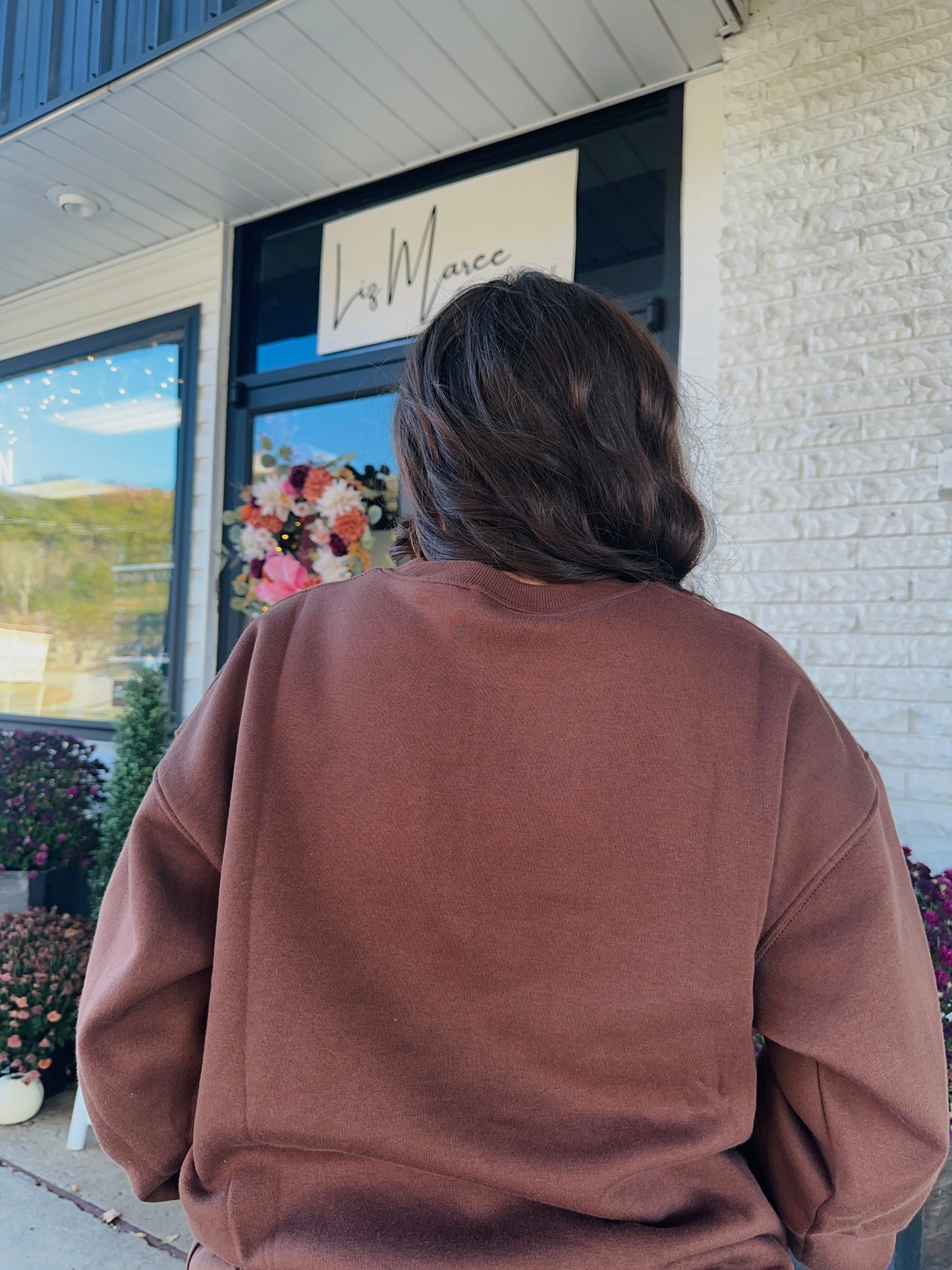 Brown Fleece Crewneck Pullover