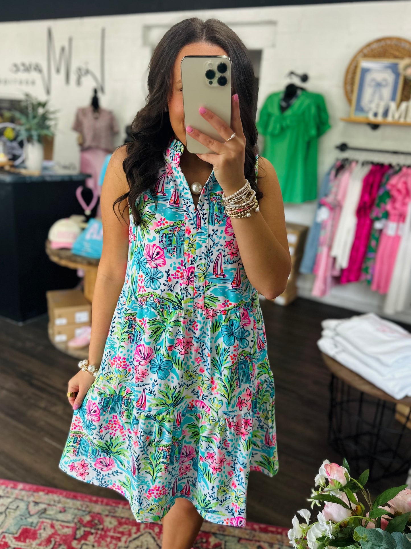 The Skye White Coastal Tiered Sleeveless Dress