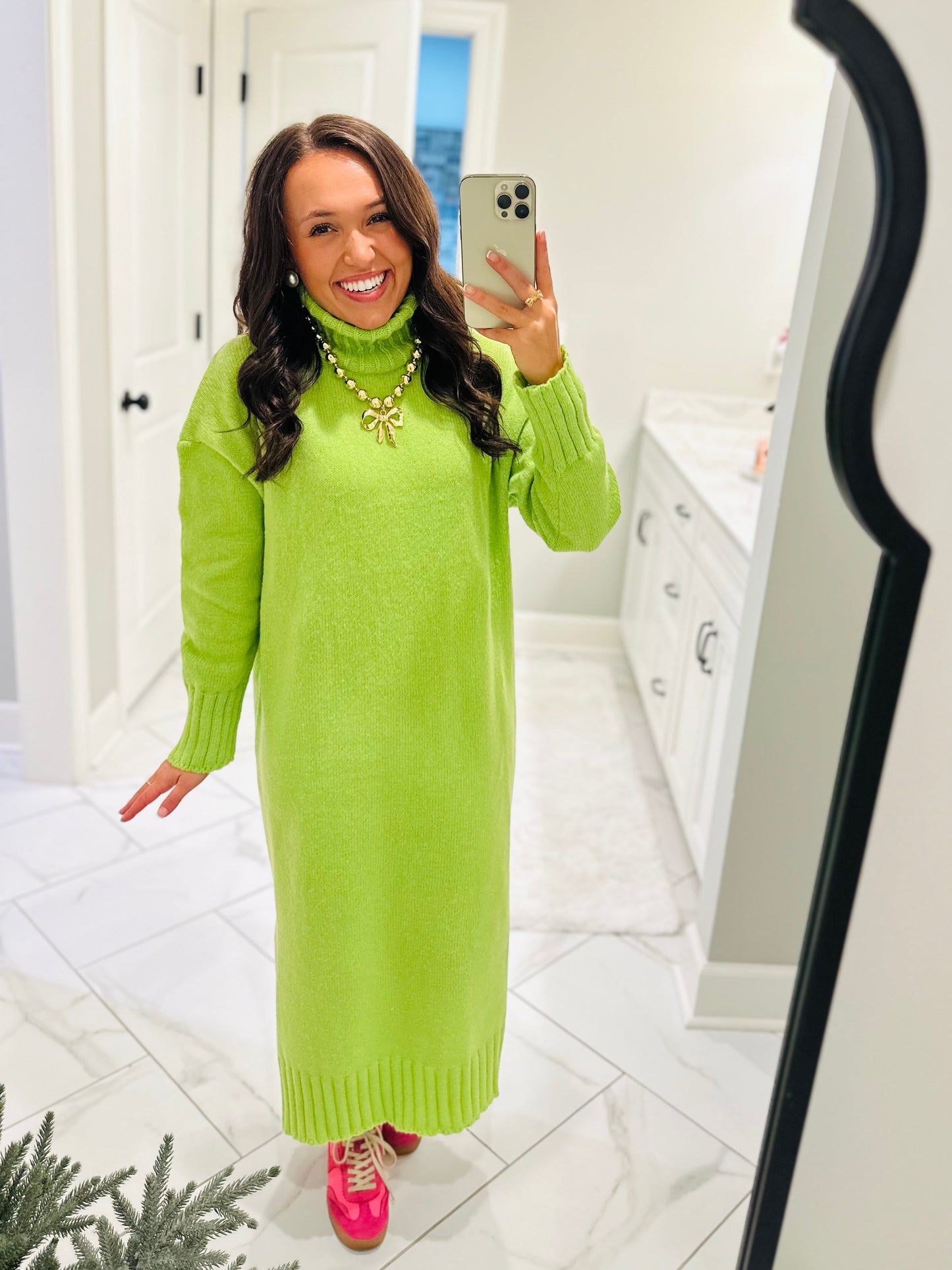 The Wrenlee Turtleneck Sweater Midi Dress