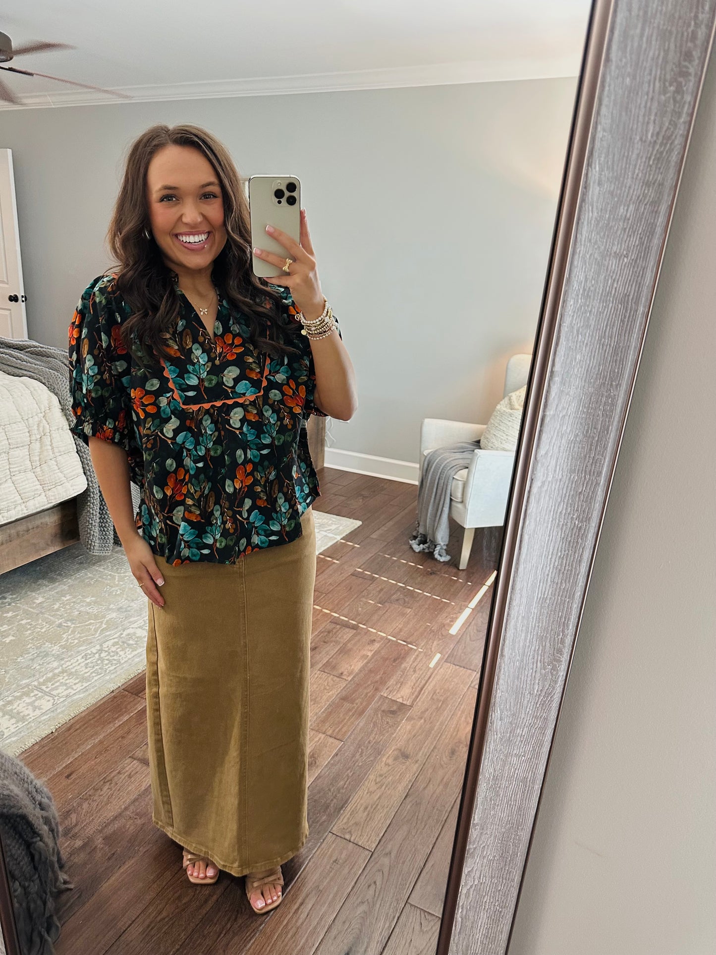 The Autumn Black Floral Top