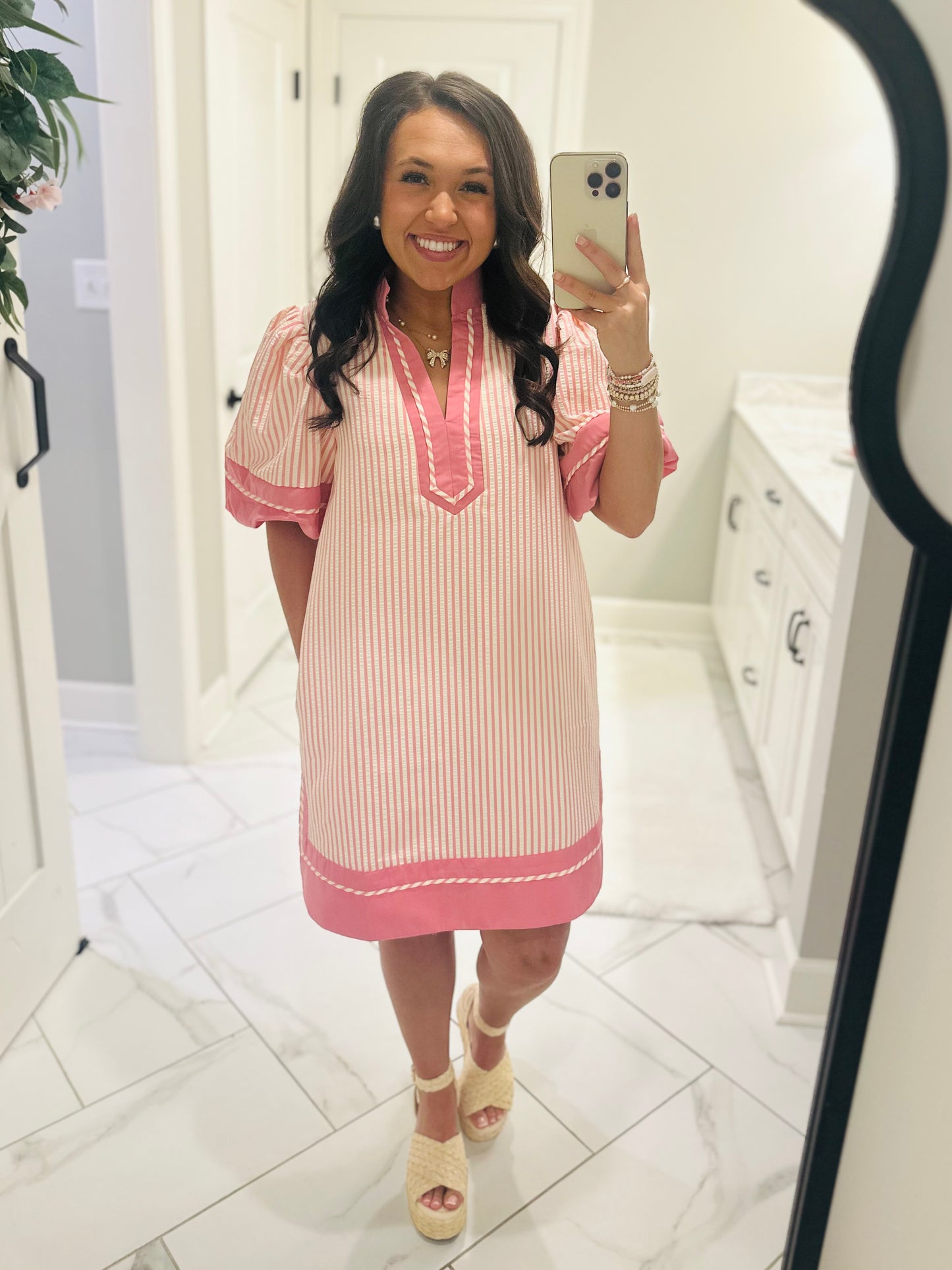 The Charlotte Pink Striped Dress
