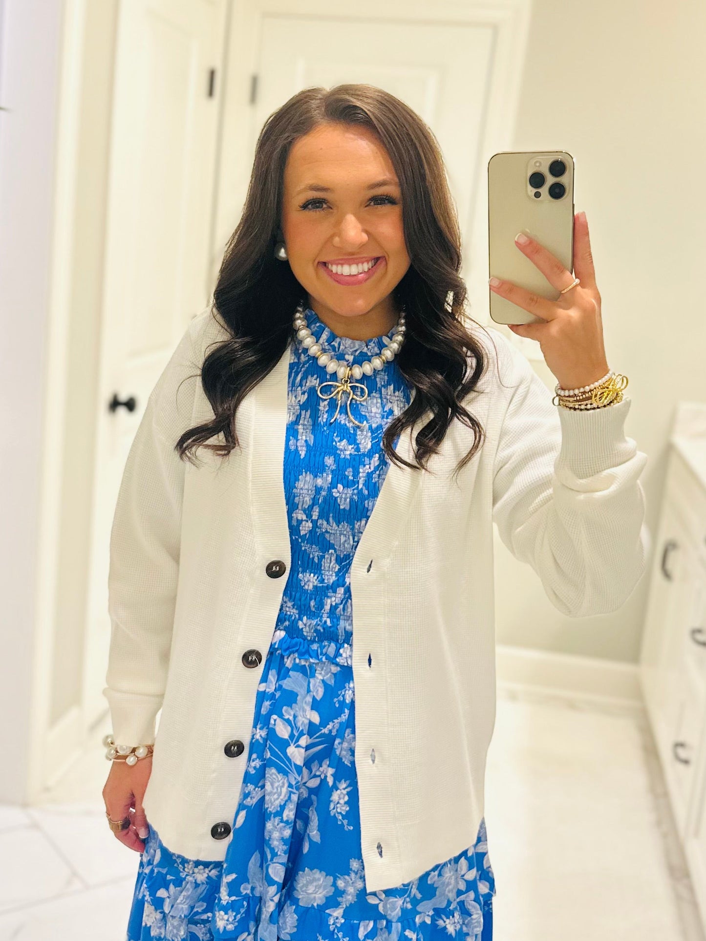 Let's Get Cozy White Cardigan