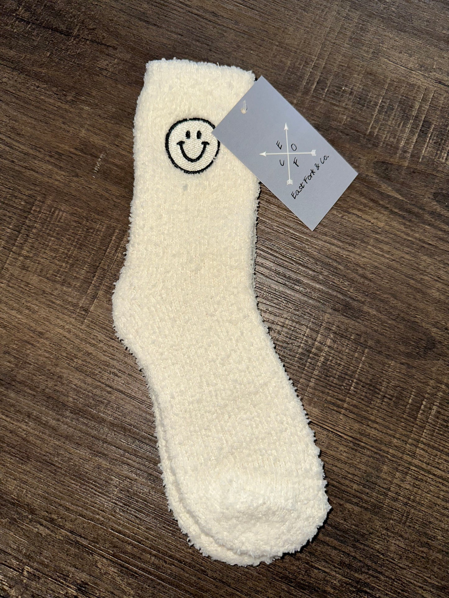 Plush Smiley Face Socks