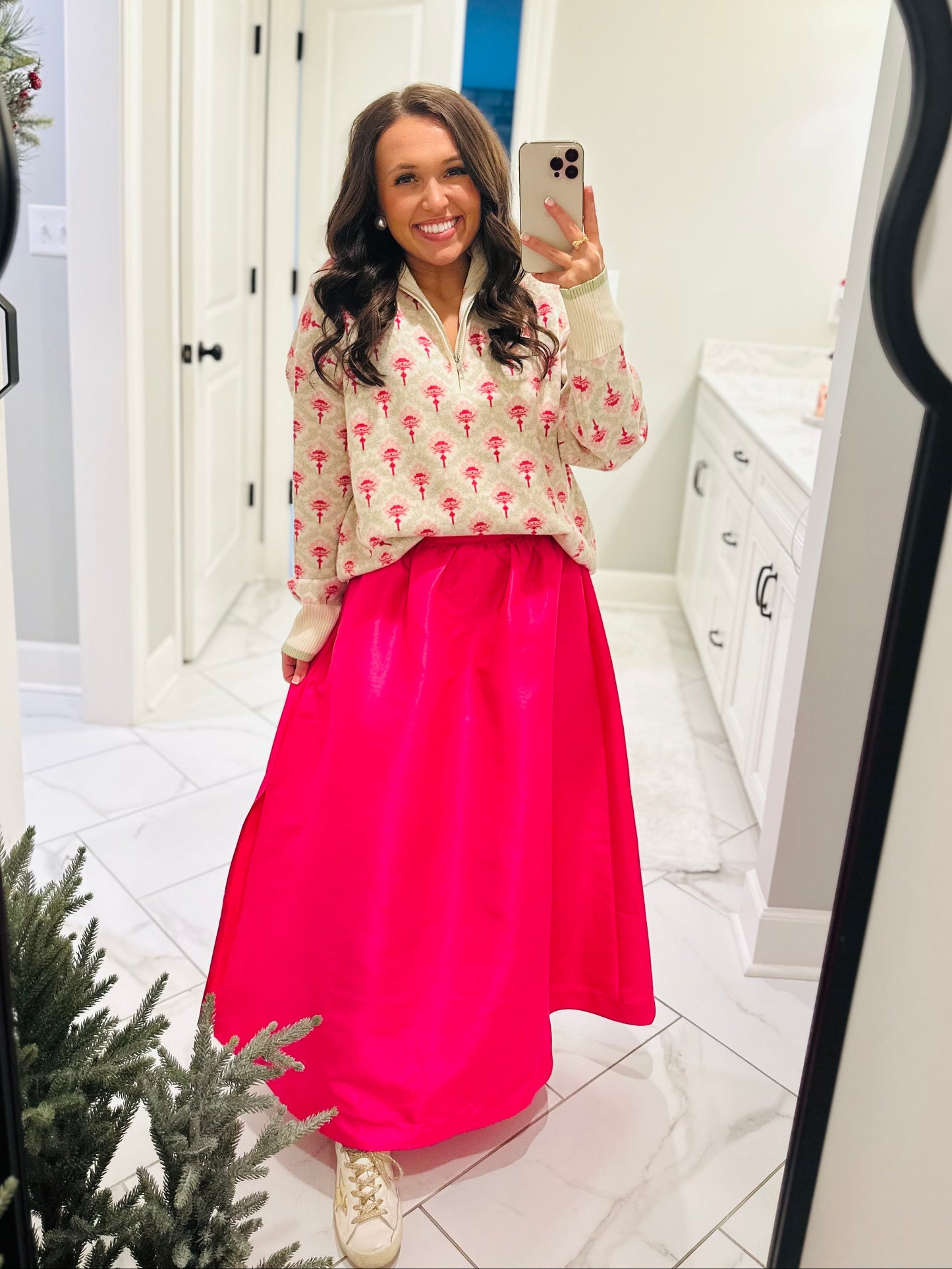 The Oakley Floral Half Zip Pullover