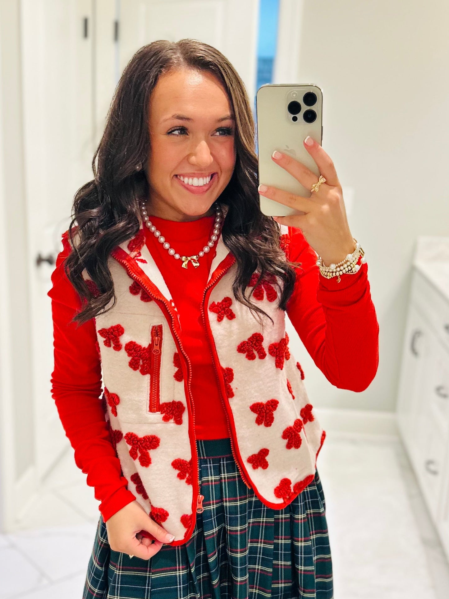 The Red Bow Fleece Vest