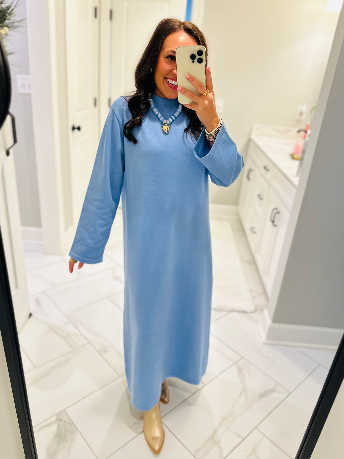 The Blue Sweater Midi Dress