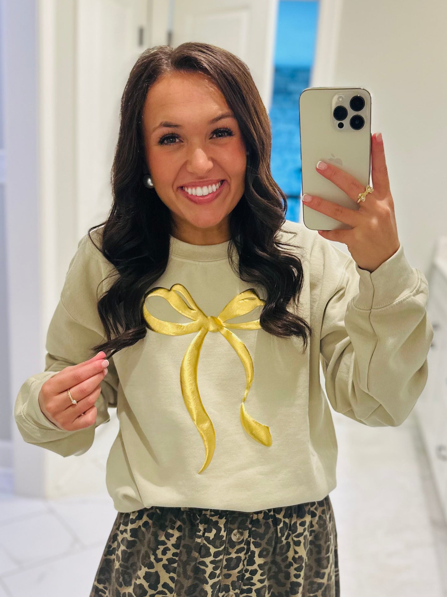 The Gold Girly Bow Sweatshirt
