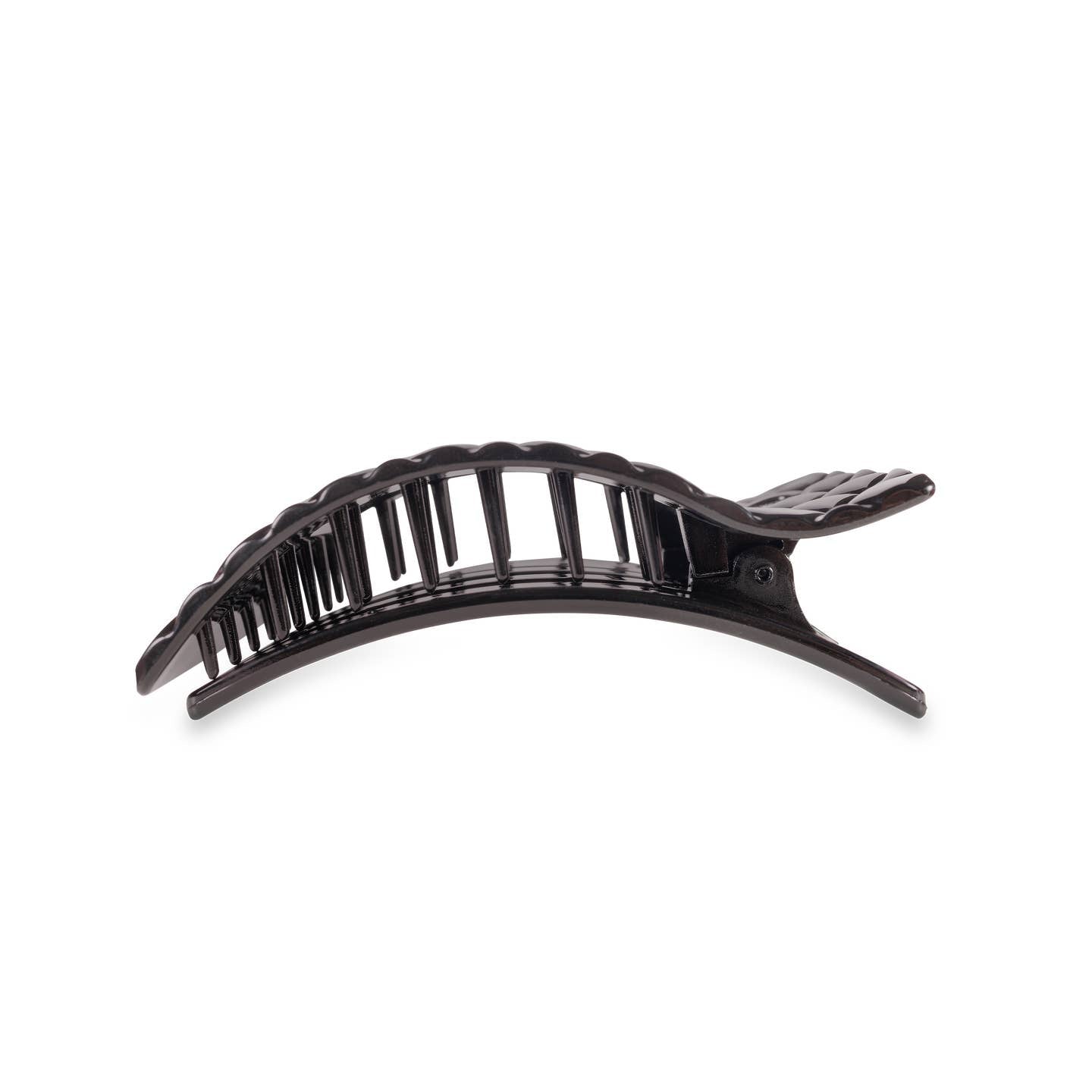 Jet Black Quilted Rectangle Flat Hair Clip