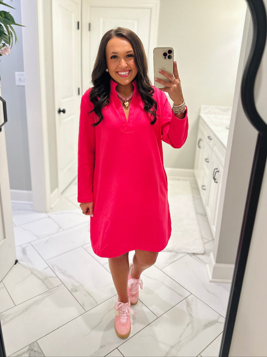 The Nicole Pink Long Sleeve Dress