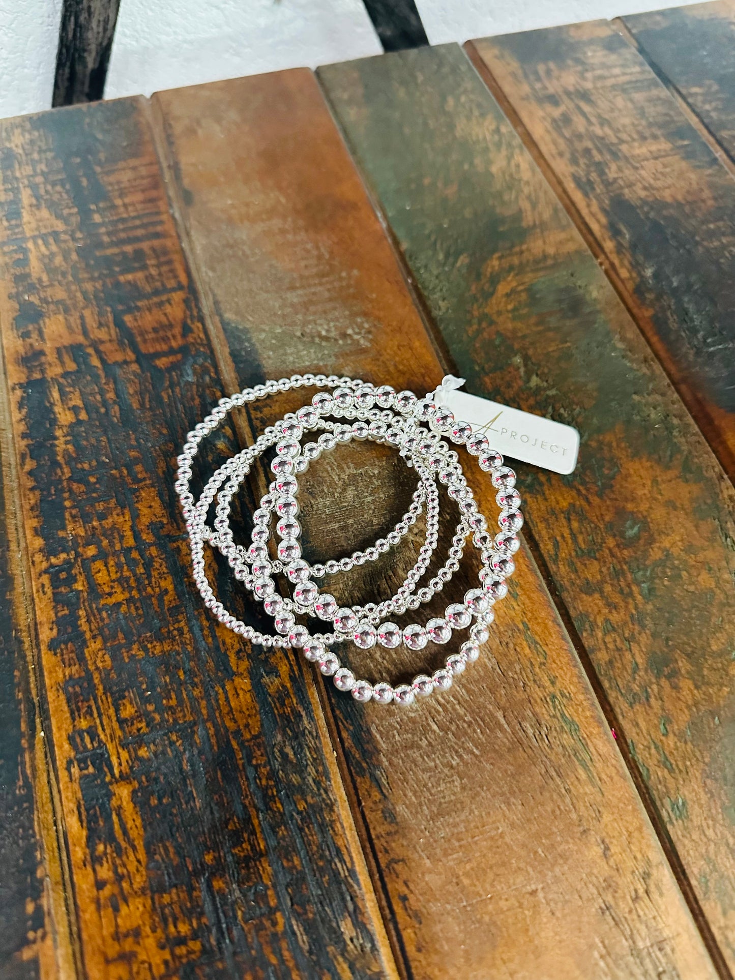 Everyday Silver Ball Bracelet Set