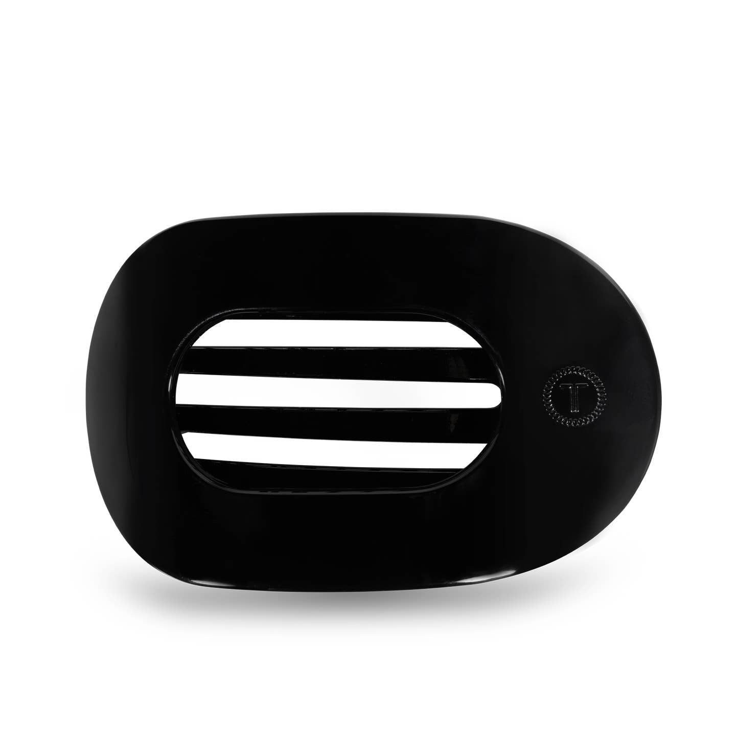 Jet Black Round Flat Hair Clip