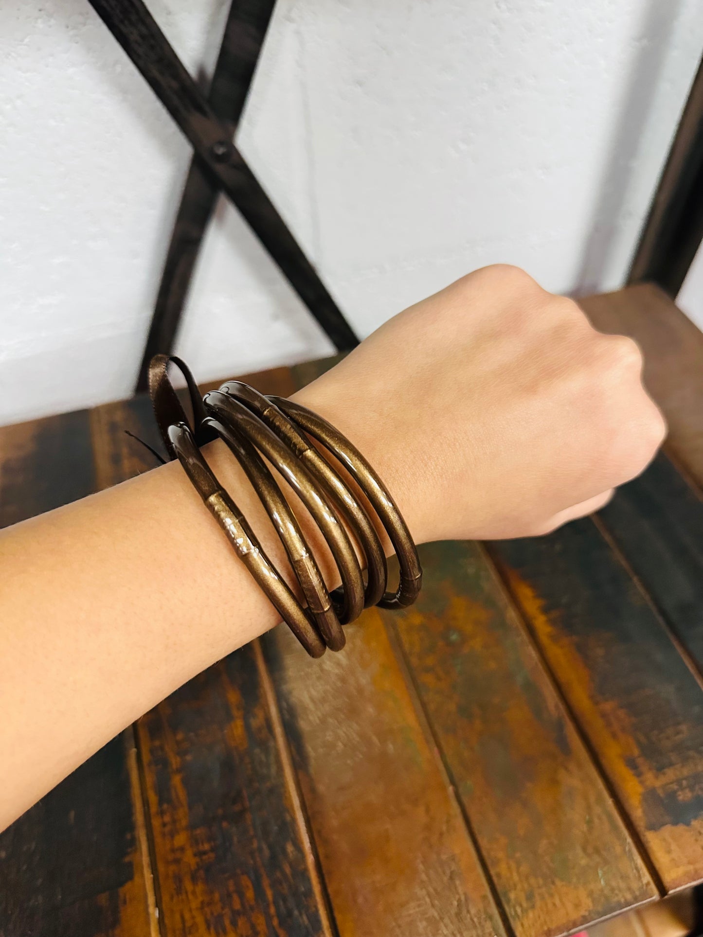 Dark Brown Jelly Bangle Set