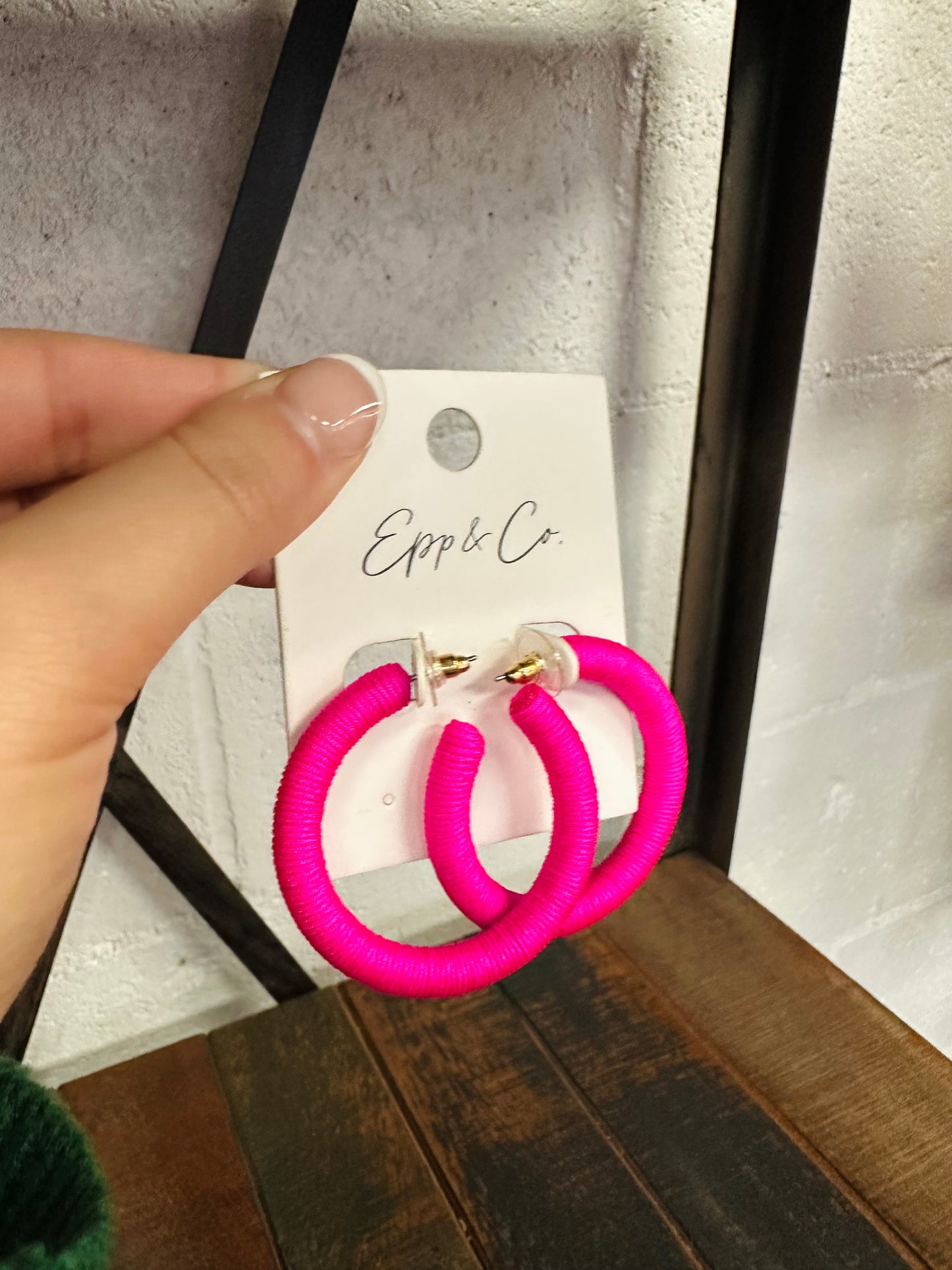 Pink Thread Hoops