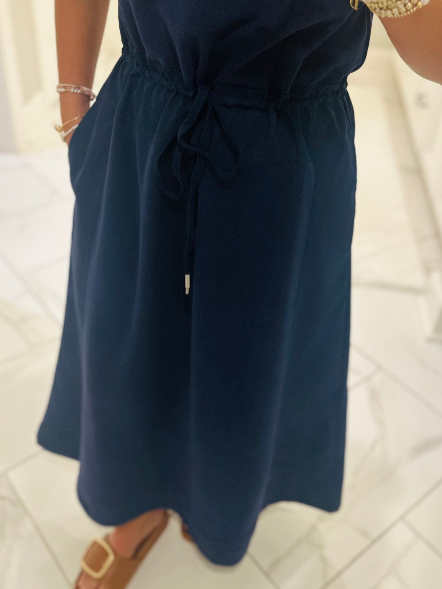 The Norah Navy Midi Dress