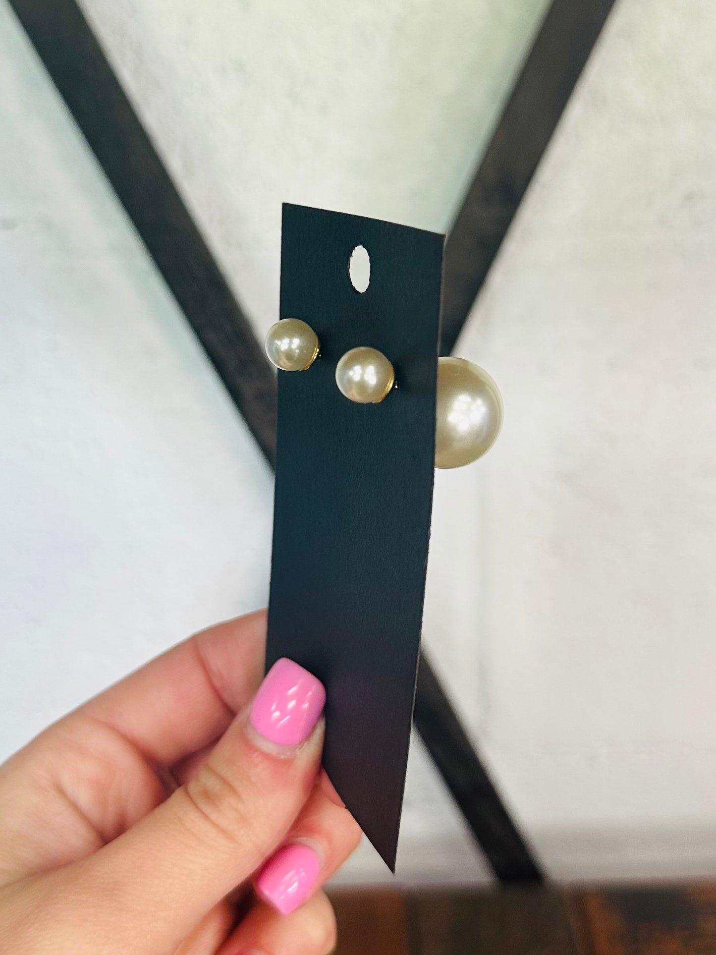 Doubled Sided Pearl Stud Earring