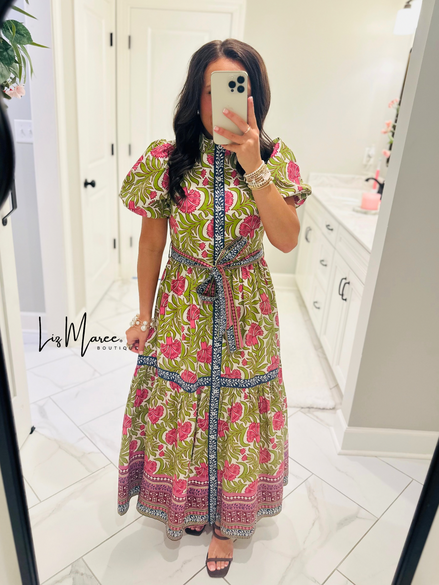 The Kennedy Green Floral Maxi Dress