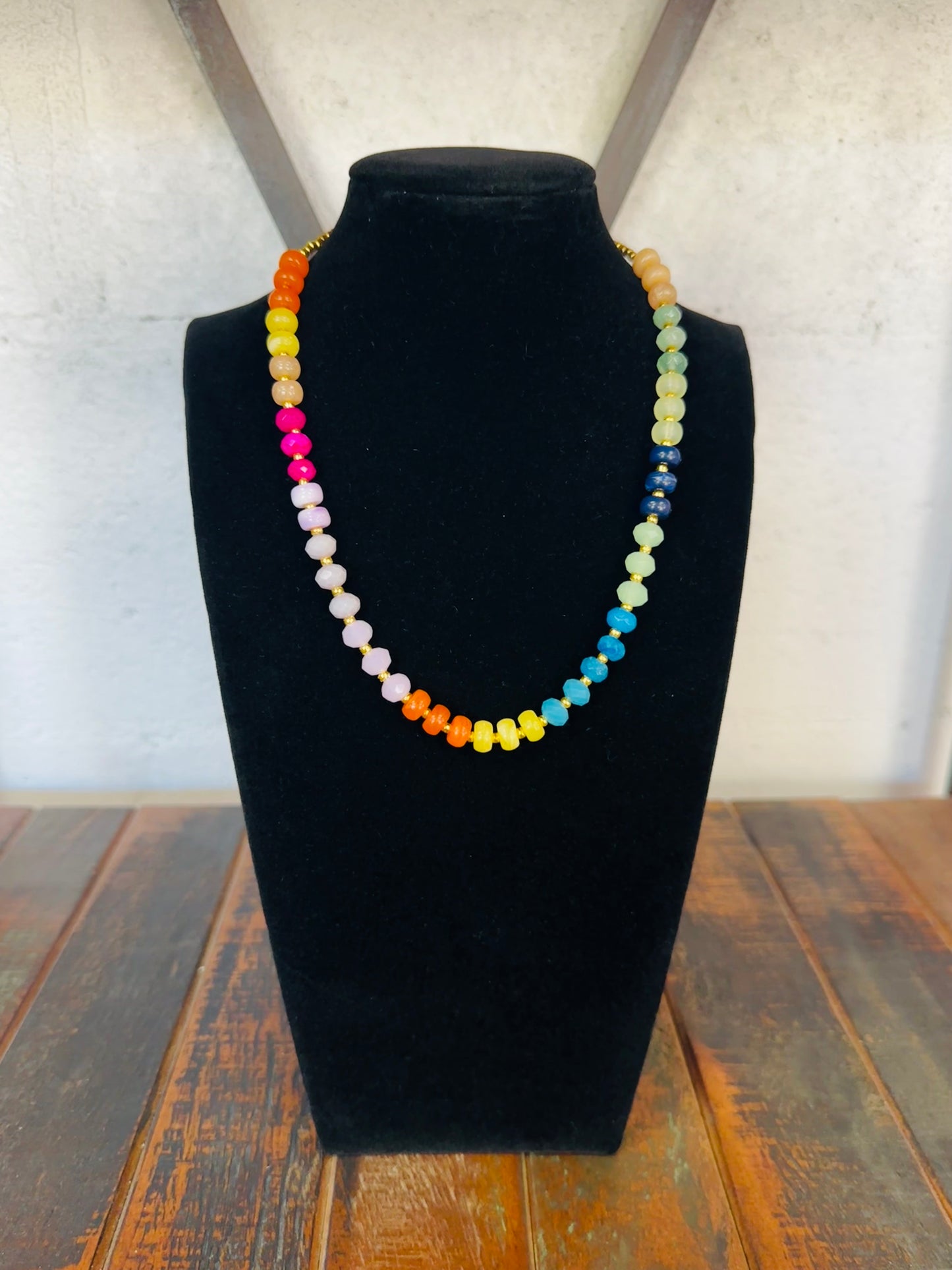 Rainbow Ball Beaded Necklace