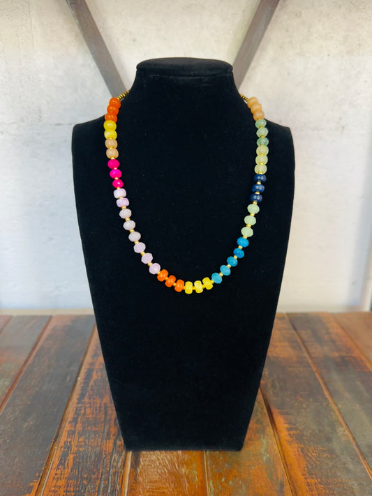 Rainbow Ball Beaded Necklace